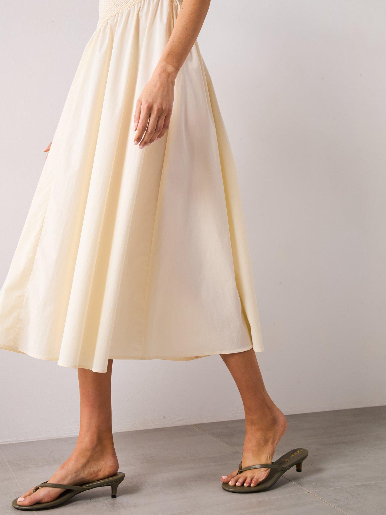 Image 5 of 5 of Mango Combined Halter Dress - Cream