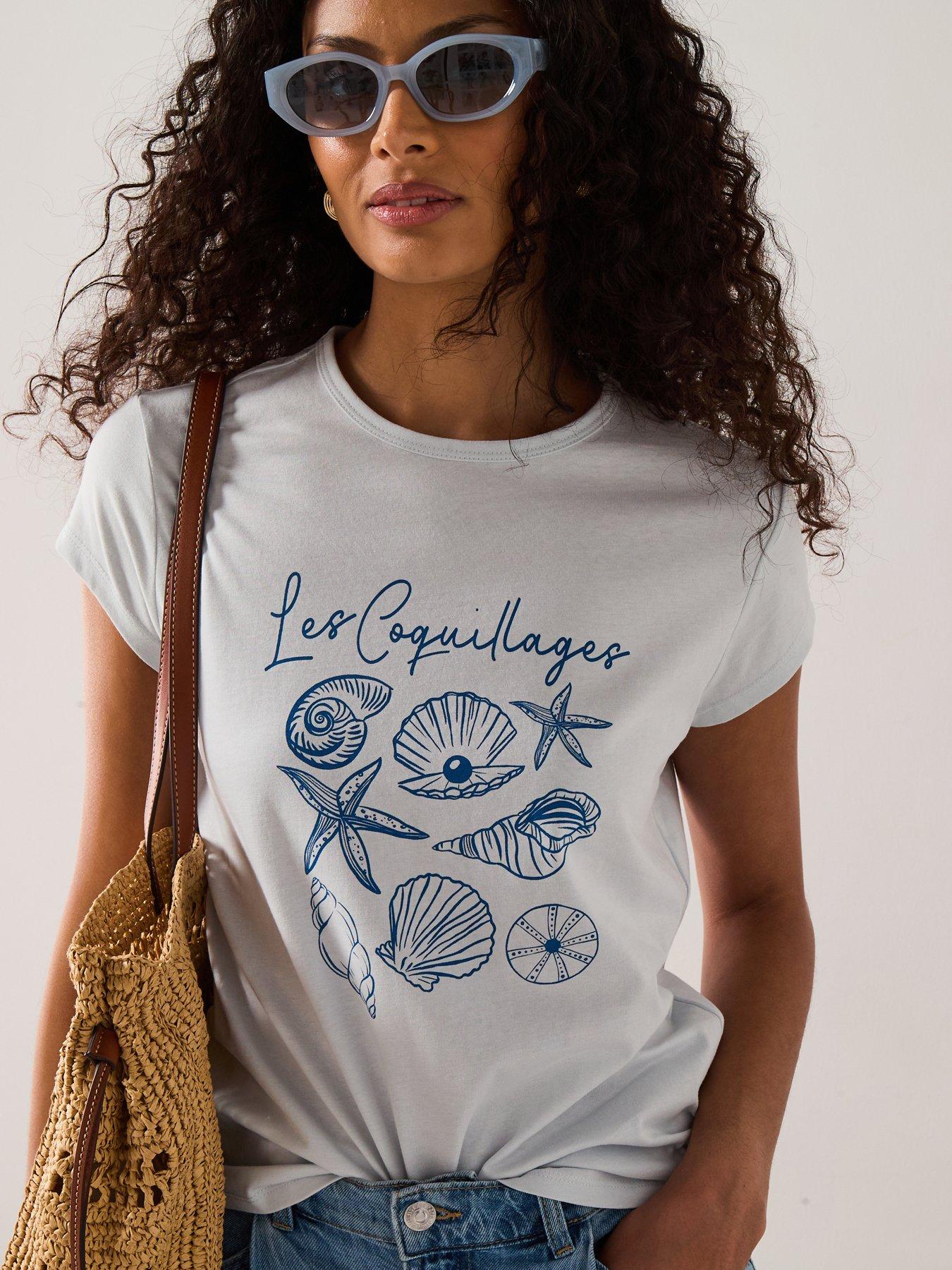 mango-printed-cotton-blend-t-shirt-blueoutfit
