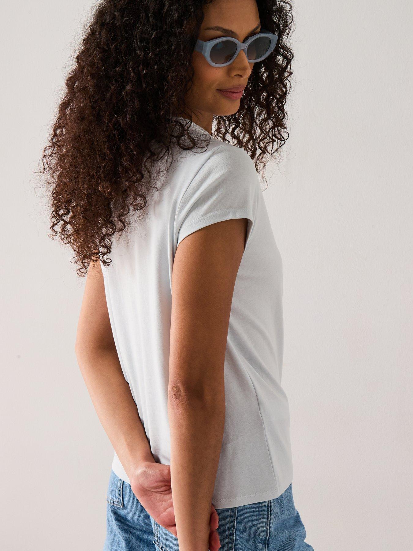 mango-printed-cotton-blend-t-shirt-bluedetail
