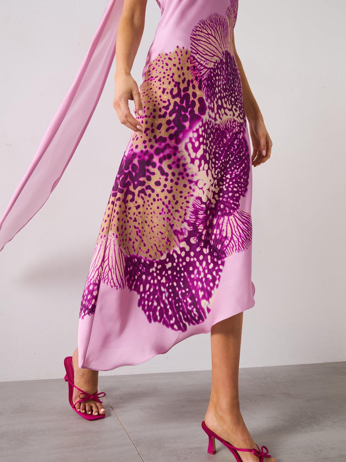Mango Satin Scarf Dress With Maxi Flower Print - Light Purple | Very Ireland