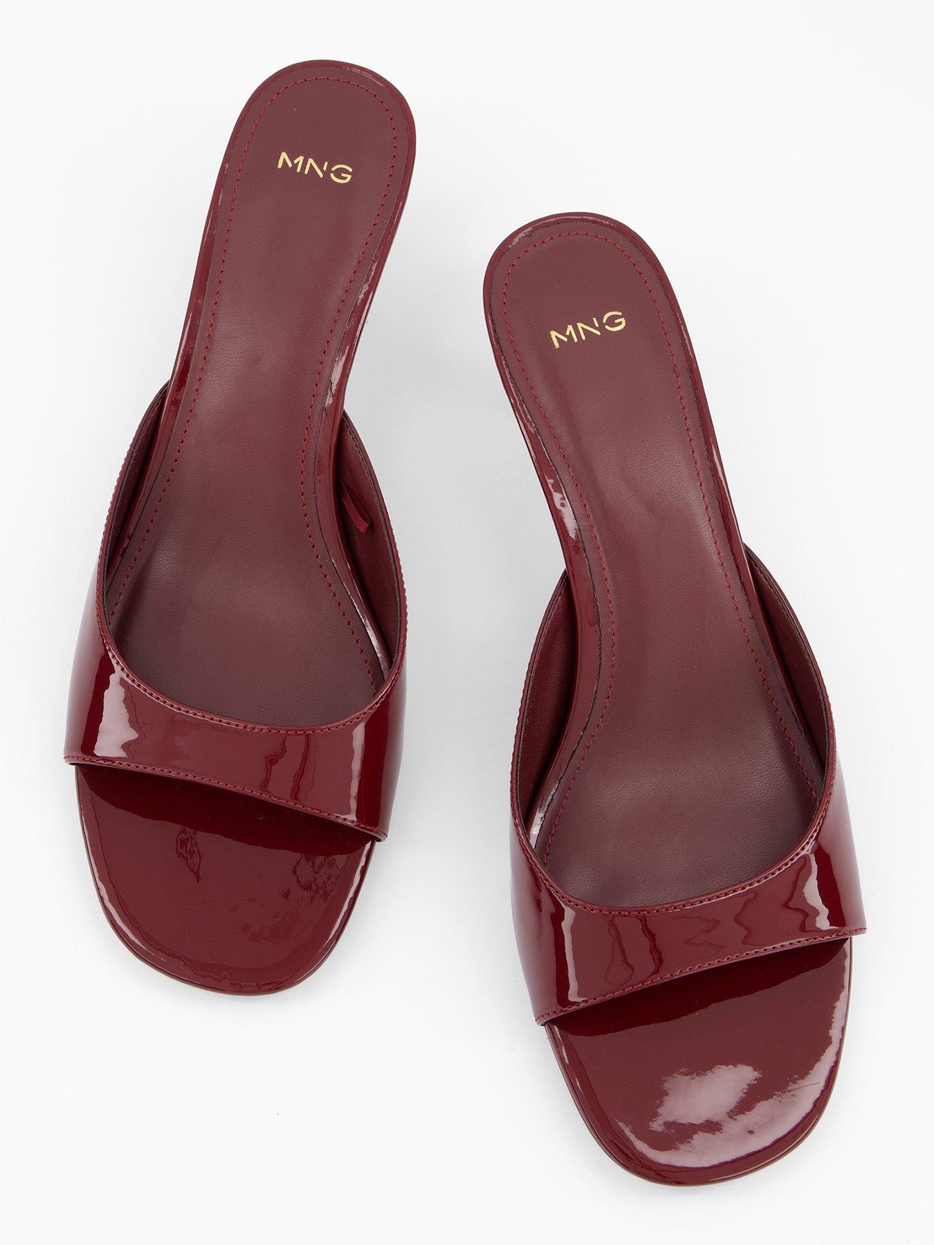 Image 3 of 7 of Mango Patent Leather Effect Heeled Sandal - Red