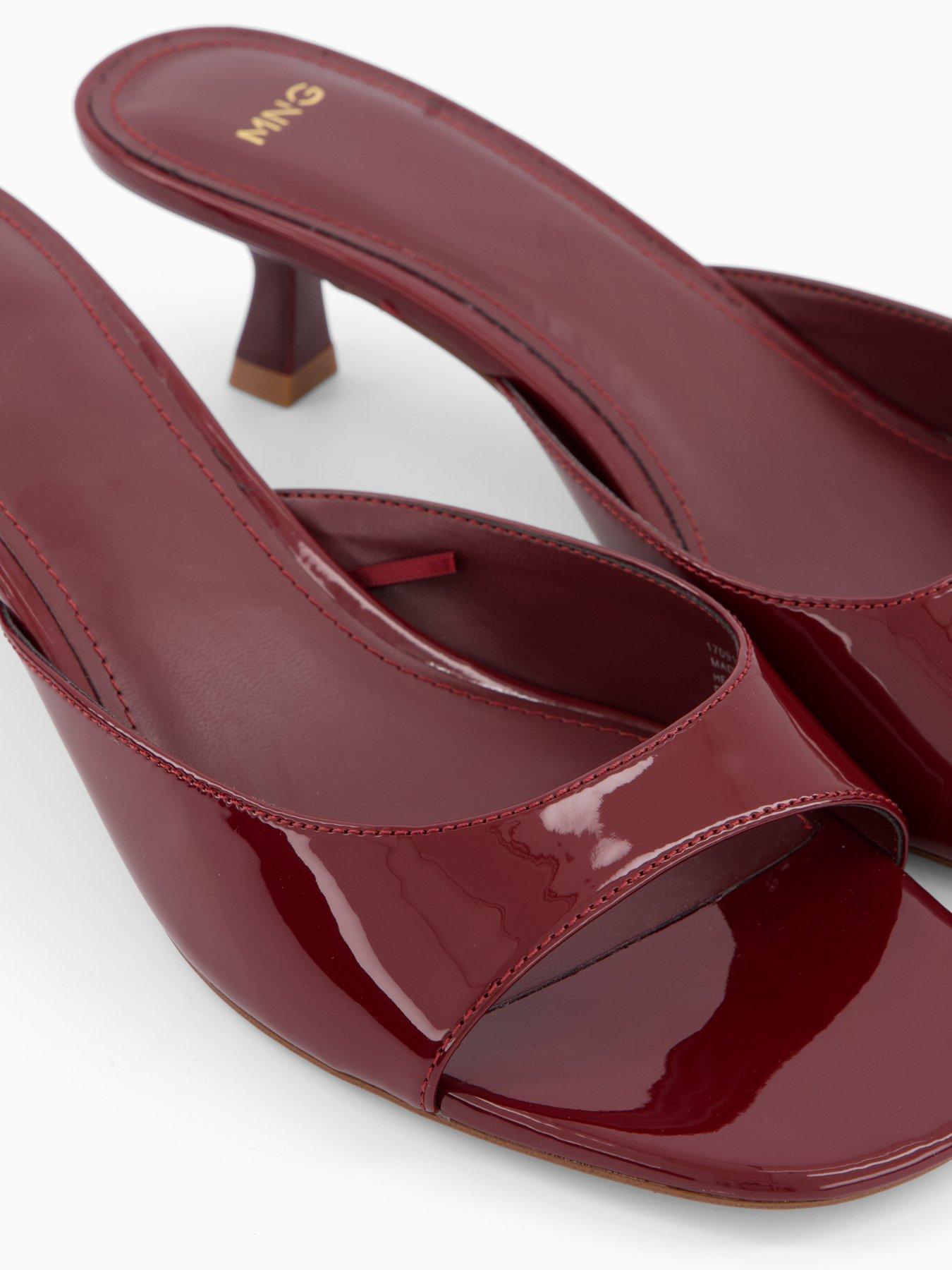 Image 5 of 7 of Mango Patent Leather Effect Heeled Sandal - Red