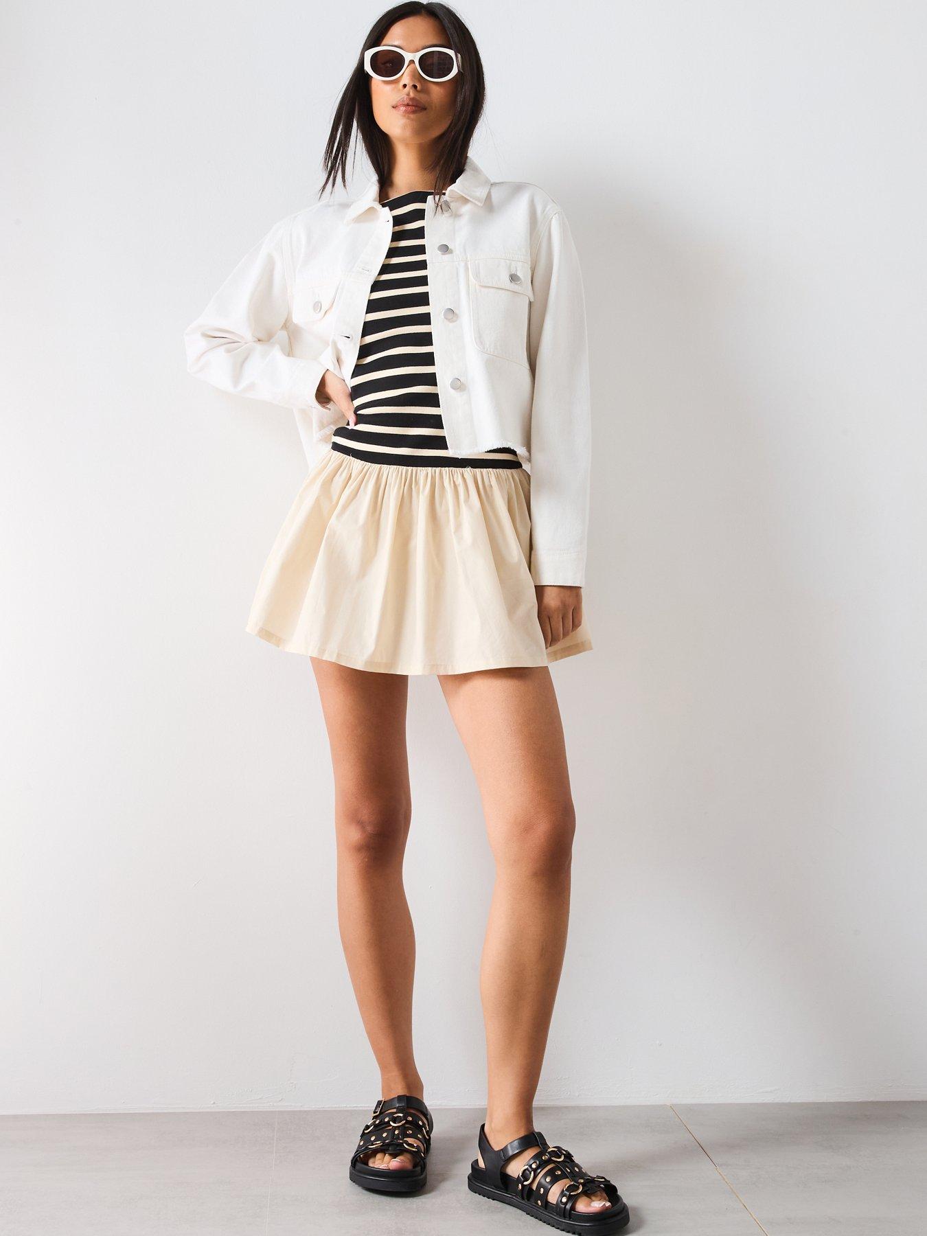 Image 3 of 6 of Mango Short Dress Combined Design - Black