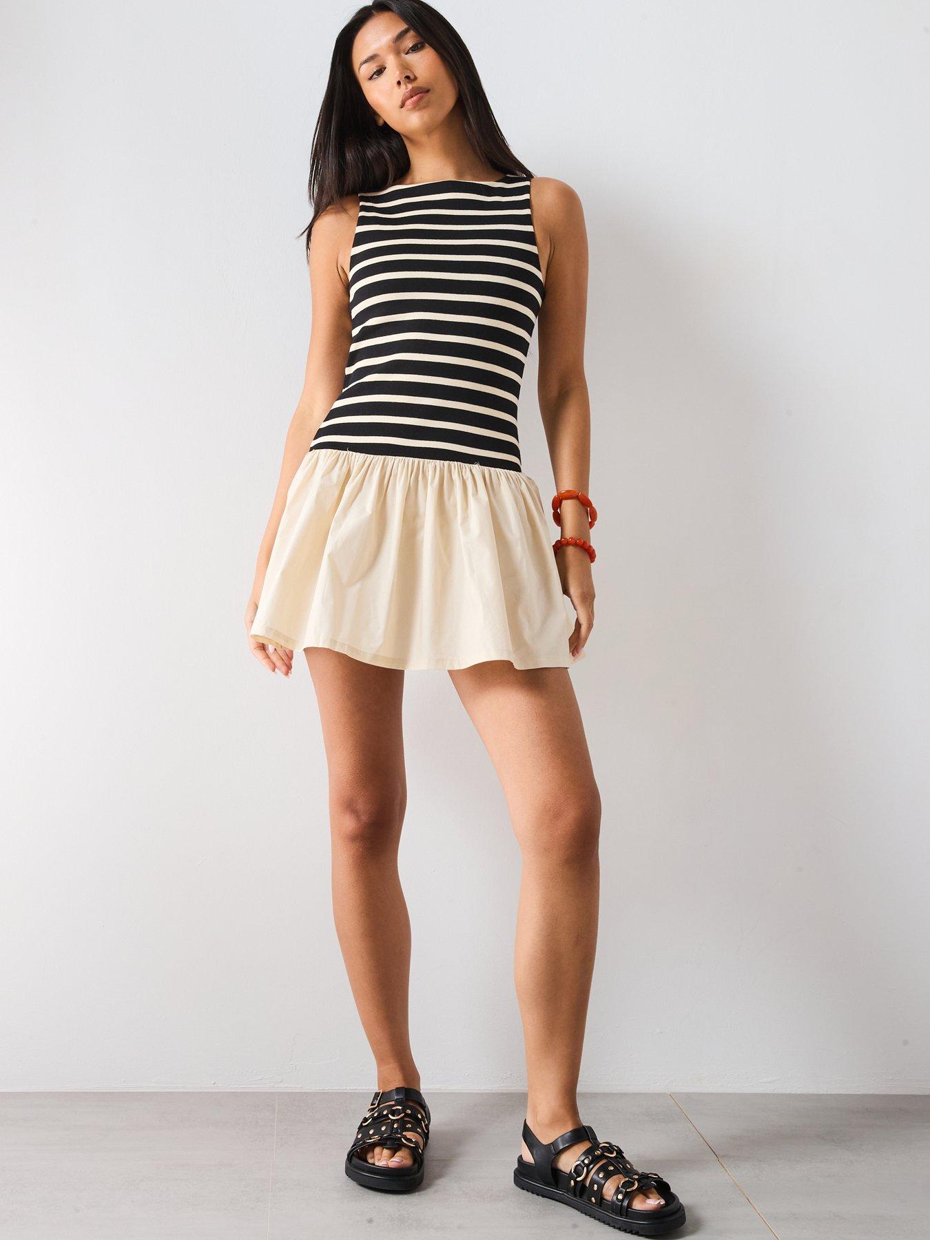 mango-short-dress-combined-design-blackoutfit
