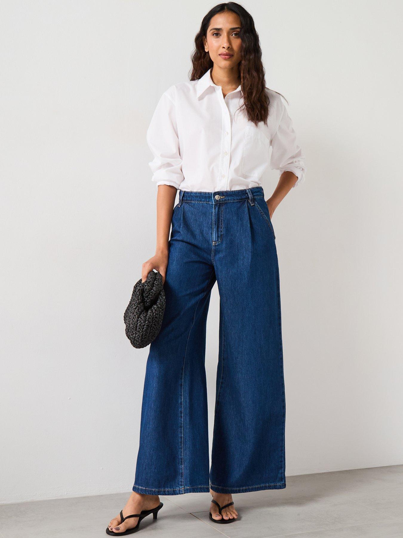mango-wide-leg-pleated-jeans-dark-bluedetail