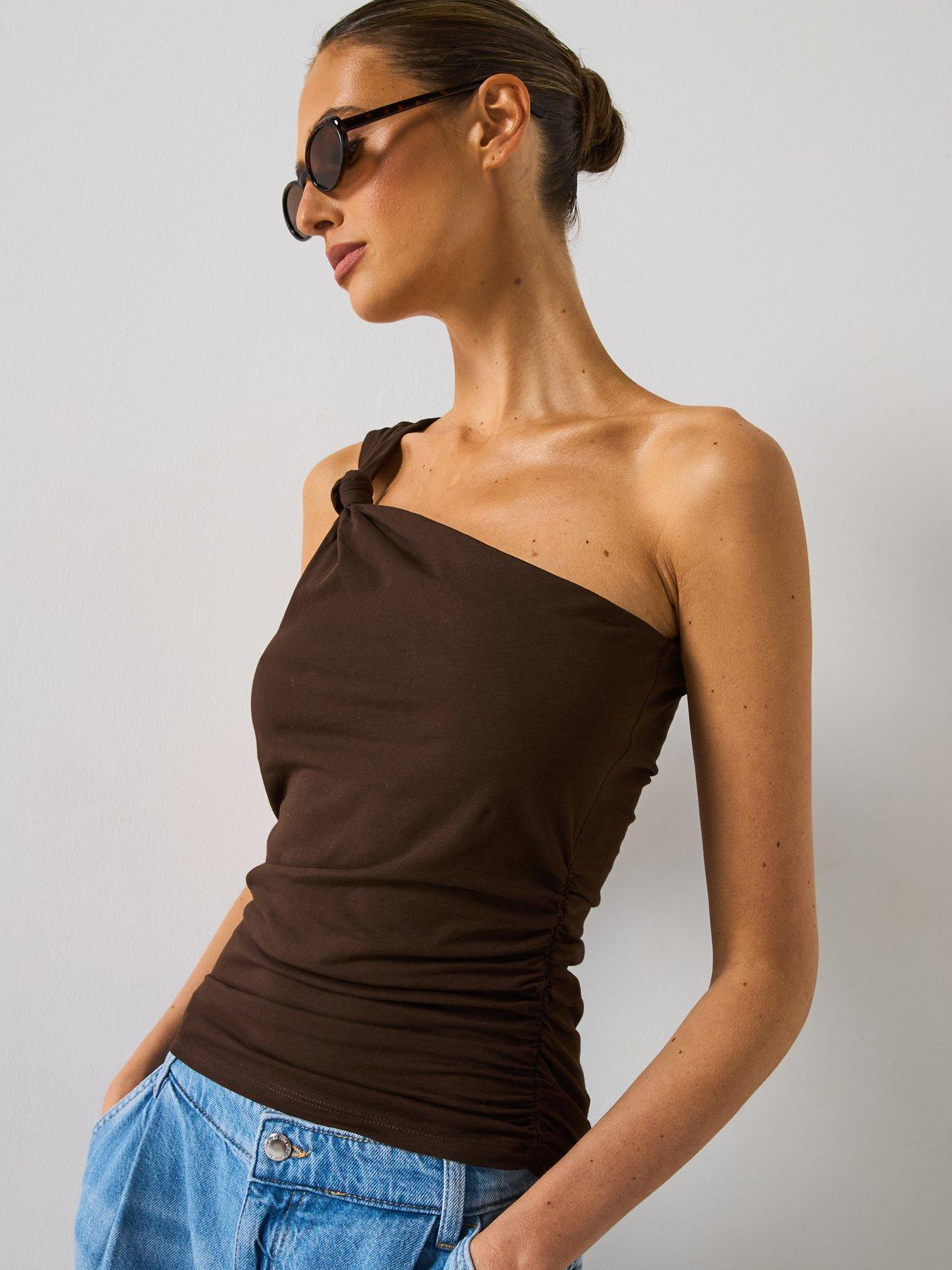 mango-asymmetric-top-with-knot-detail-brownfront