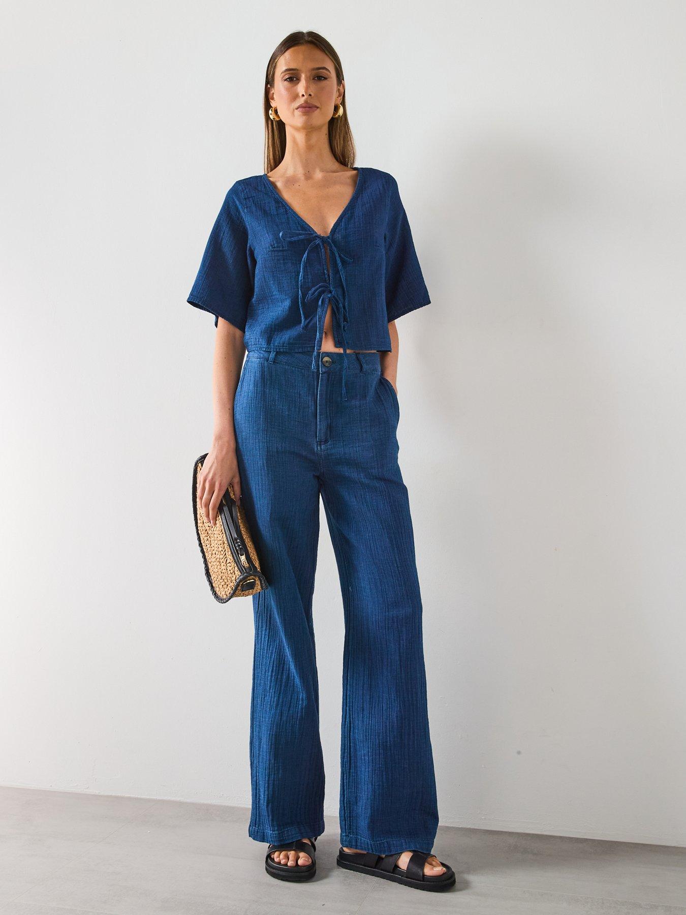 mango-soft-denim-top-with-tie-closure-dark-blueback
