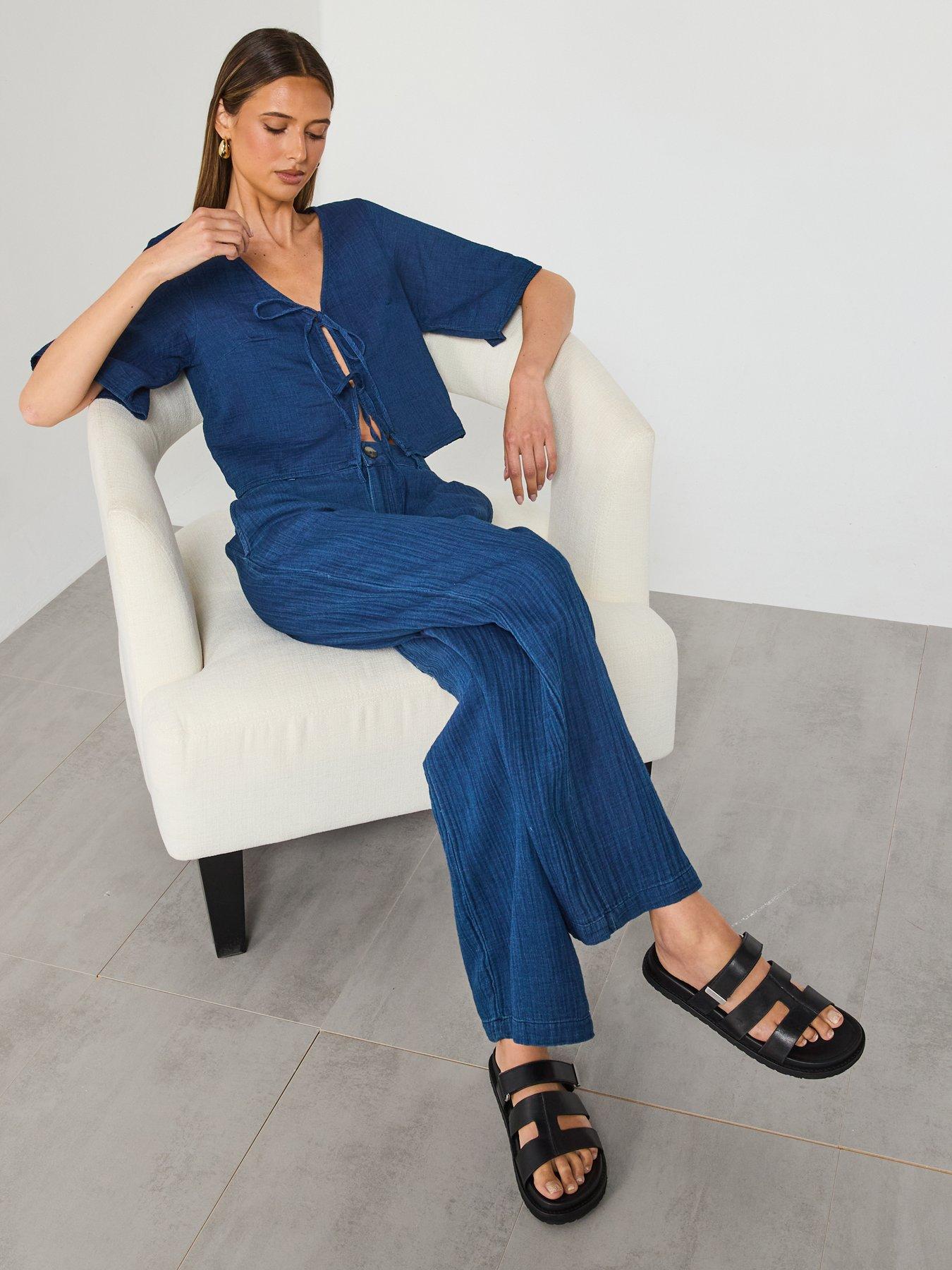 mango-soft-denim-top-with-tie-closure-dark-bluedetail