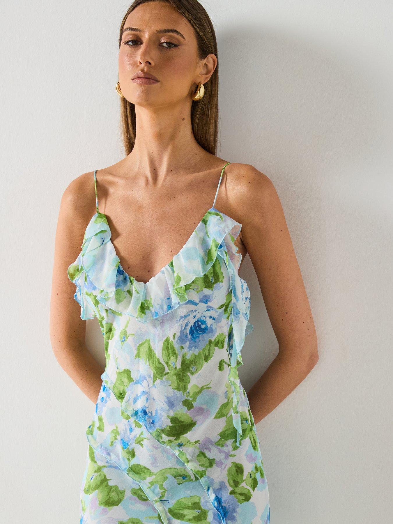 mango-ruffled-floral-print-dress-sky-blueoutfit