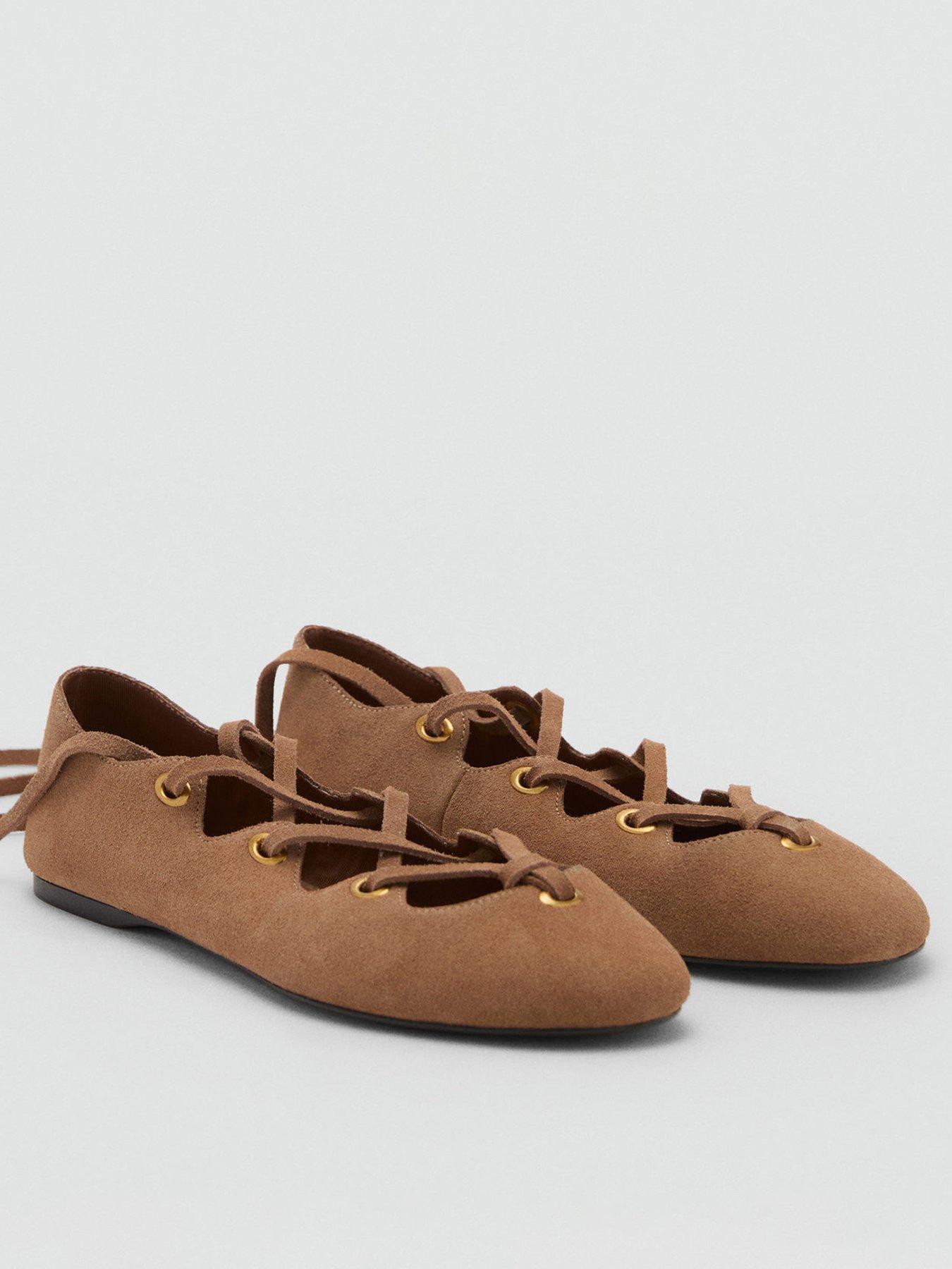 mango-lace-up-suede-ballerina-beigestillFront