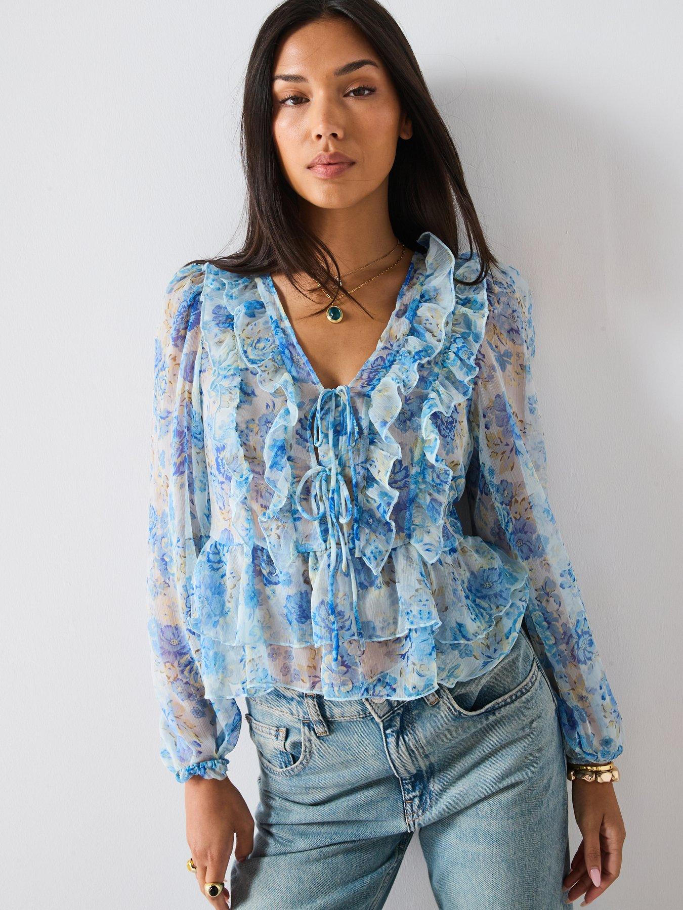 mango-floral-ruffled-blouse-sky-blue