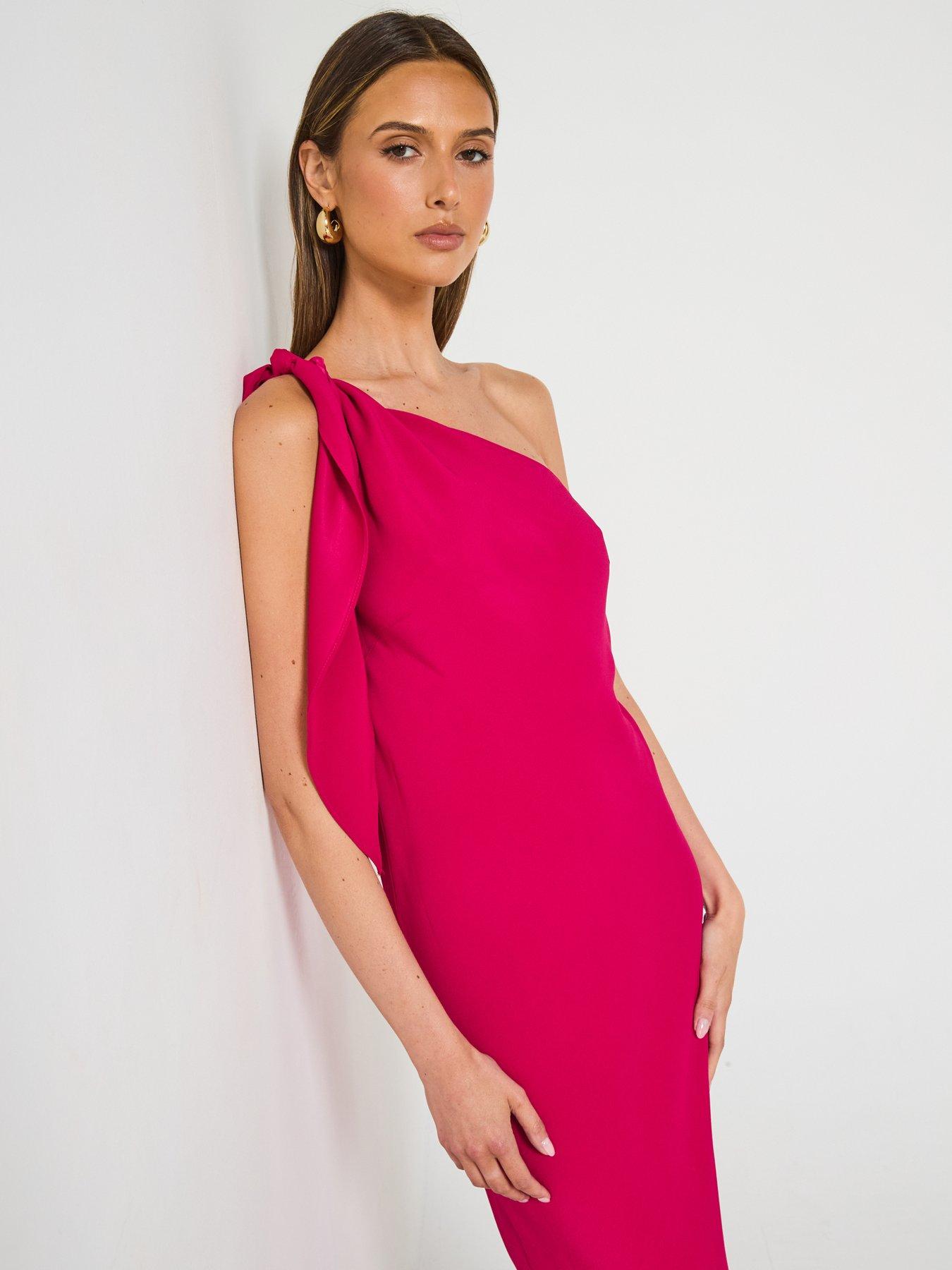 mango-asymmetrical-dress-with-knot-strap-reddetail