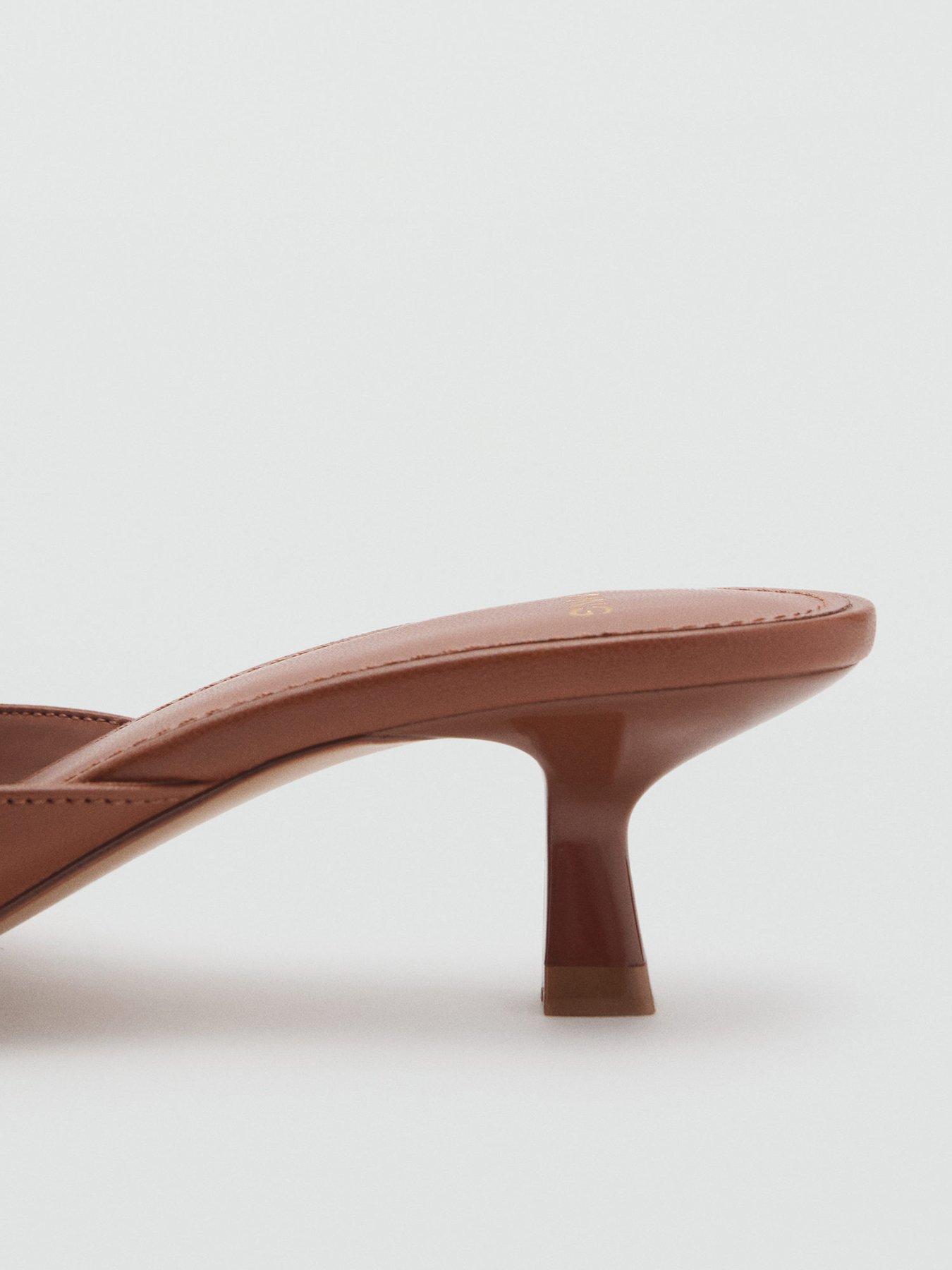 Image 3 of 4 of Mango Patent Leather Effect Heeled Sandals - Brown