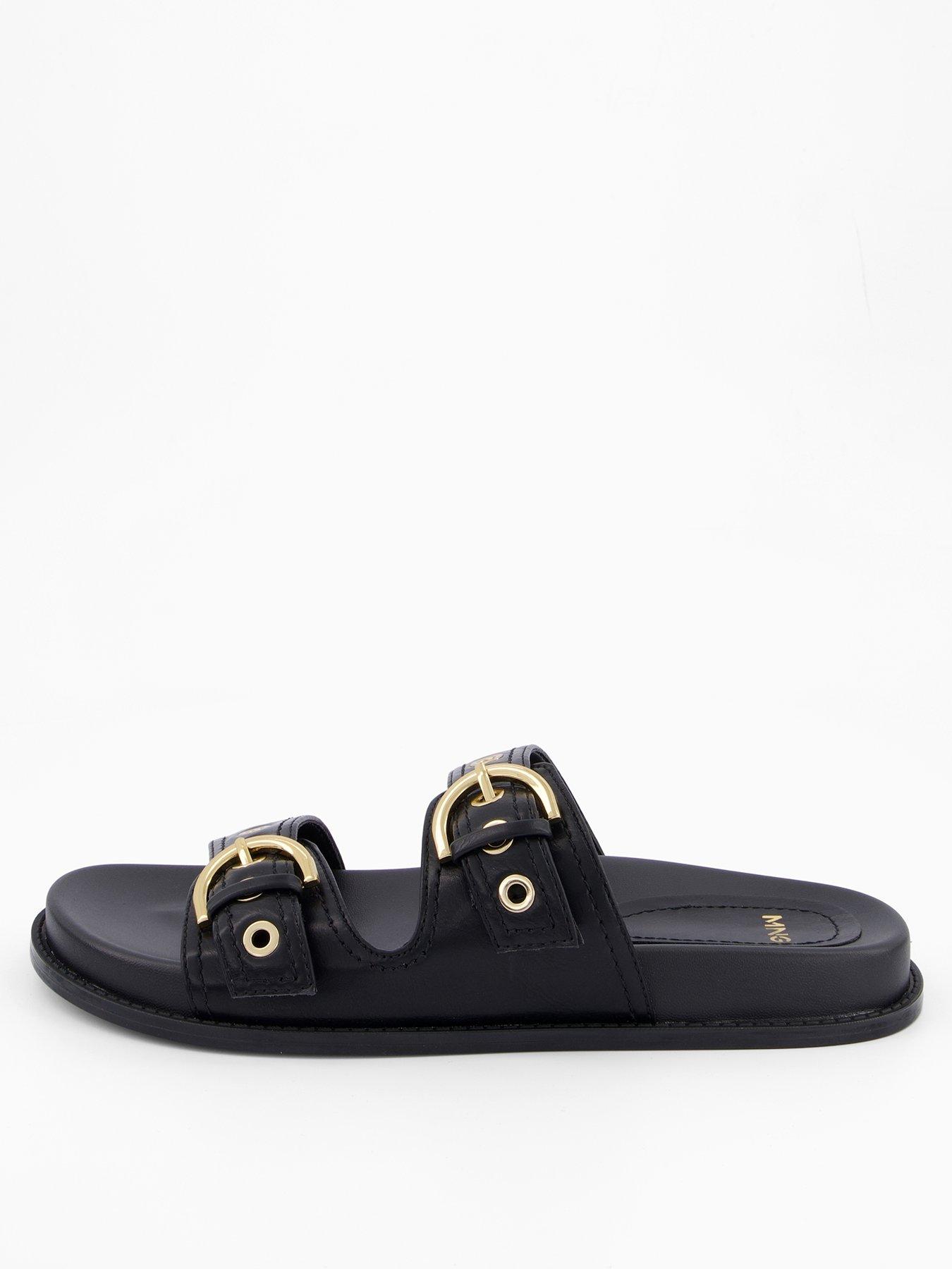 Image 2 of 6 of Mango Strap Sandals with Buckle - Black