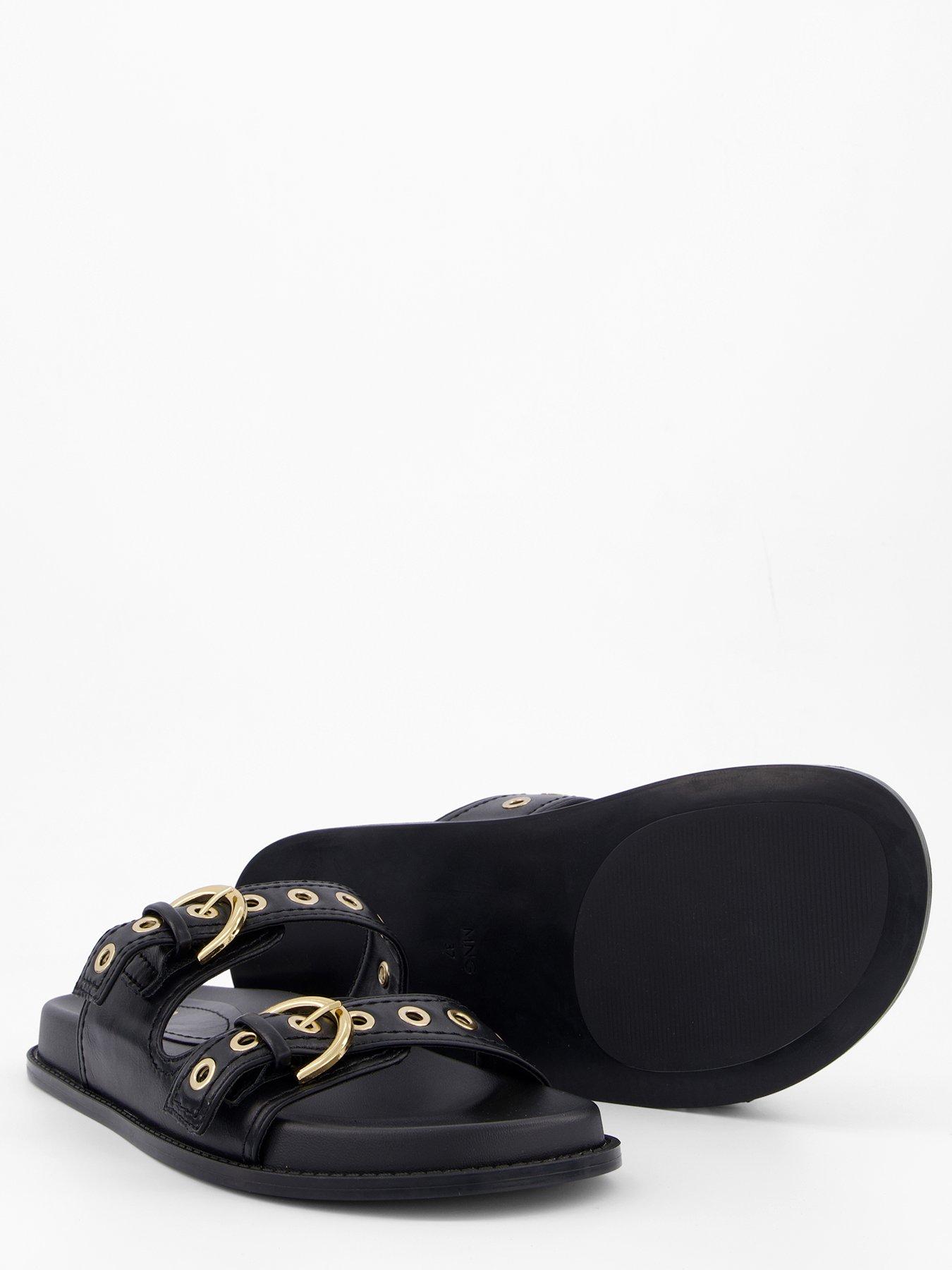 Image 4 of 6 of Mango Strap Sandals with Buckle - Black