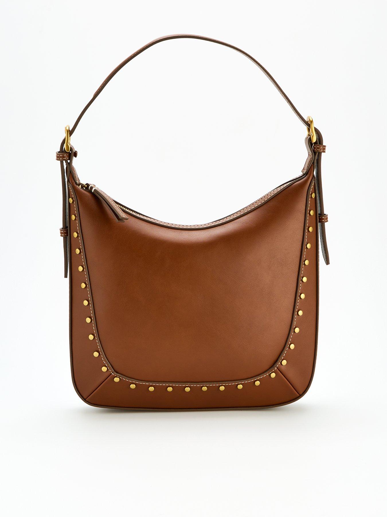 mango-large-studded-shoulder-bag-brownfront