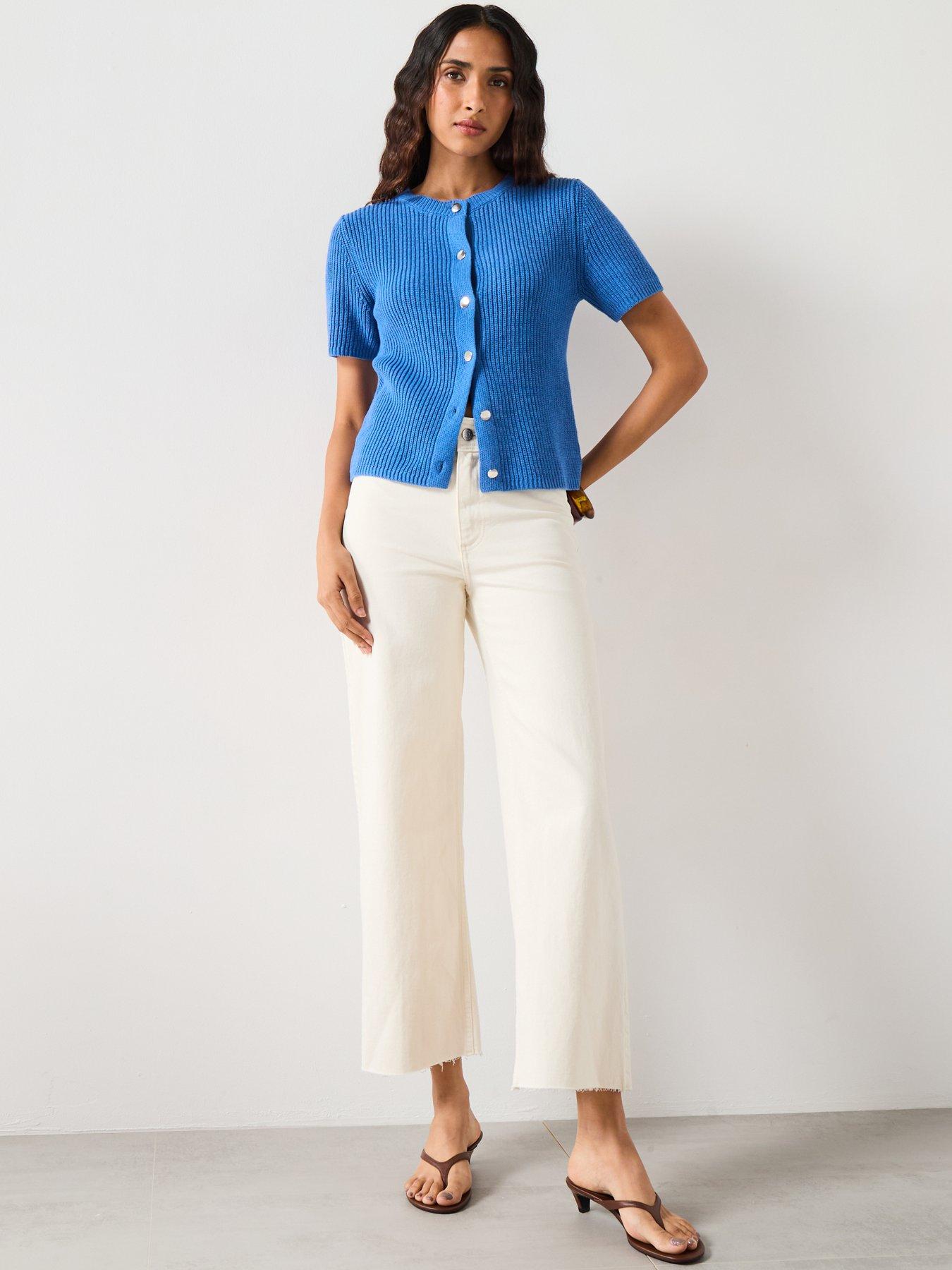 mango-short-sleeved-knitted-cardigan-blueback