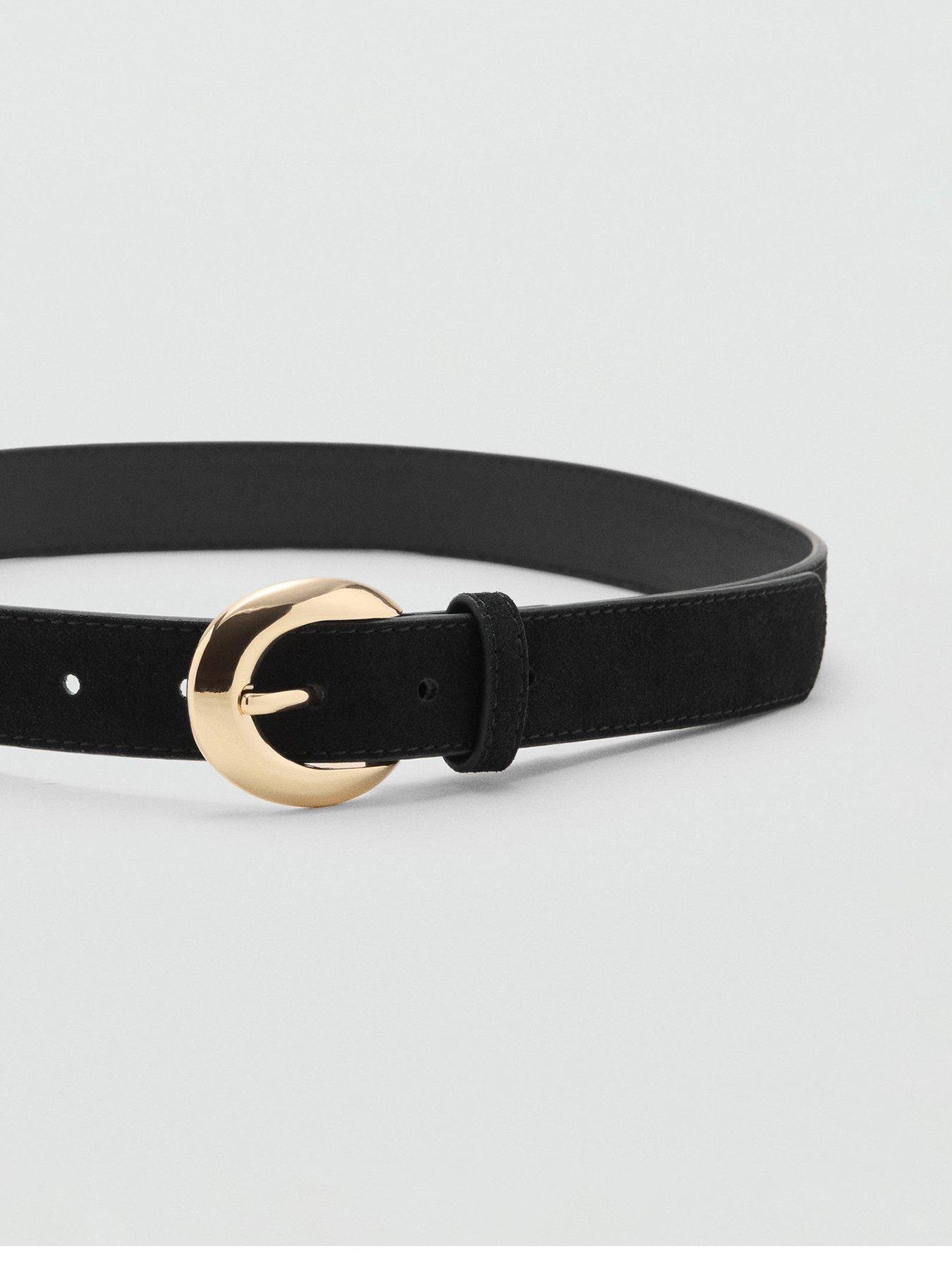 mango-leather-belt-with-oval-buckle-blackfront