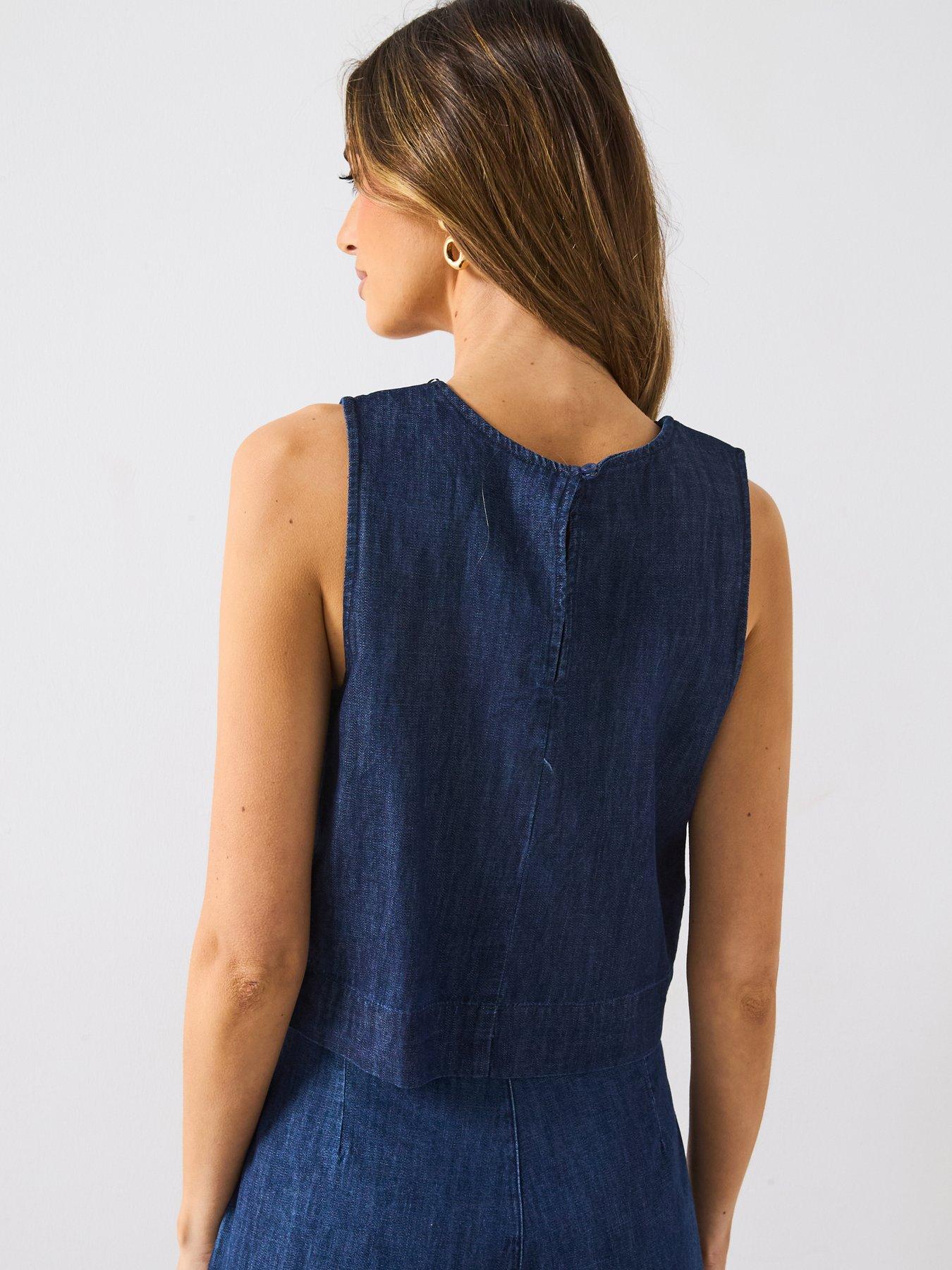 mango-rinse-wash-denim-crop-top-dark-bluestillFront