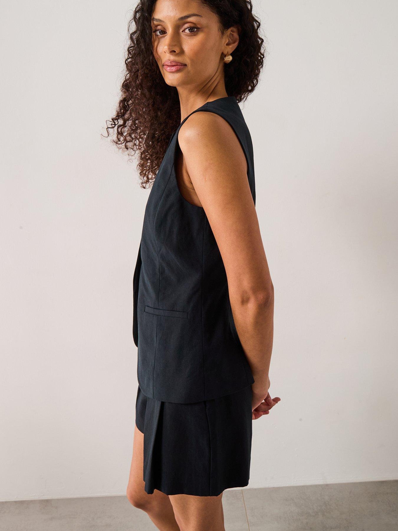 Image 4 of 6 of Mango Suit Waistcoat with Buttons - Black
