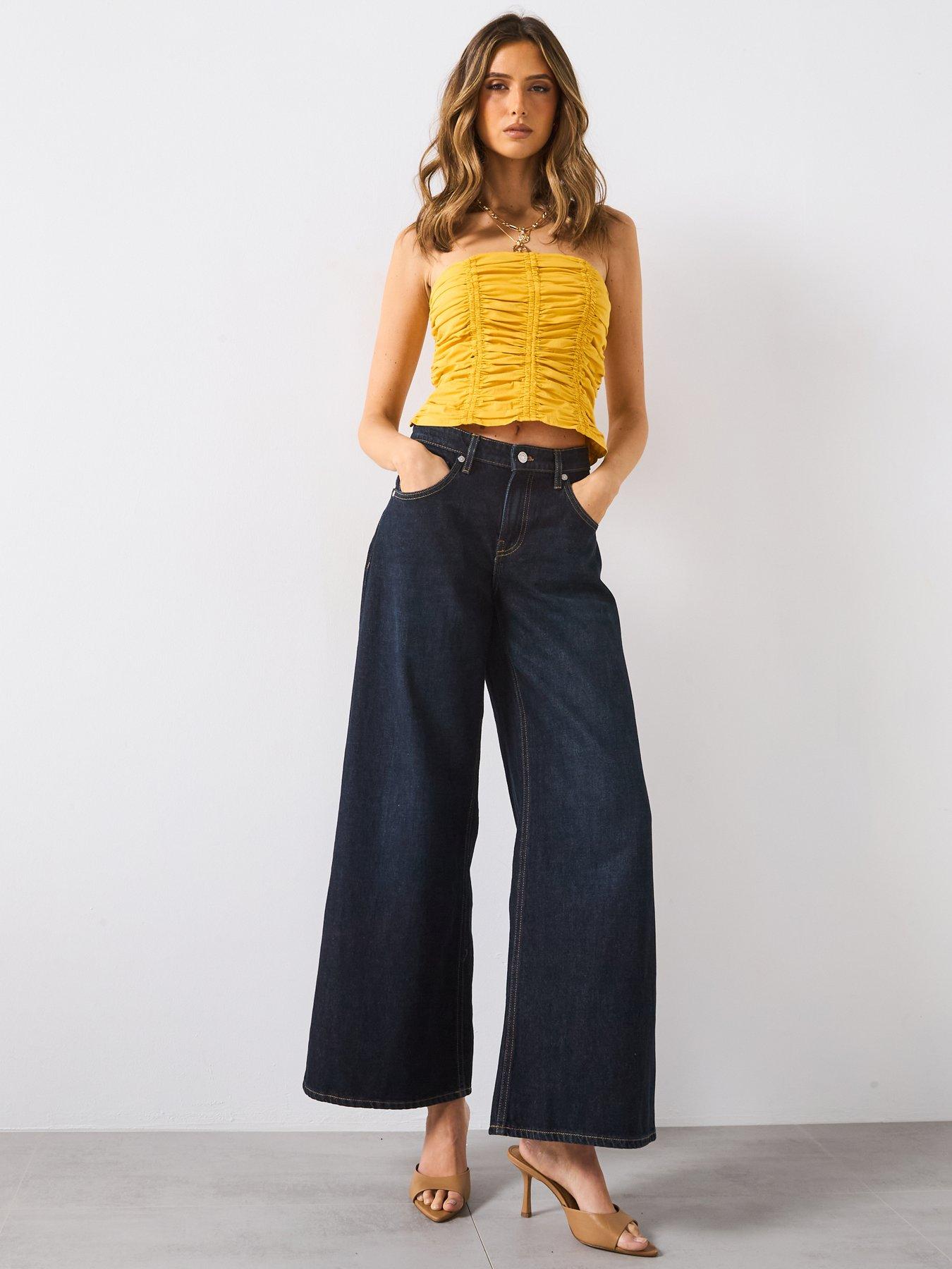 mango-ruched-strapless-topback