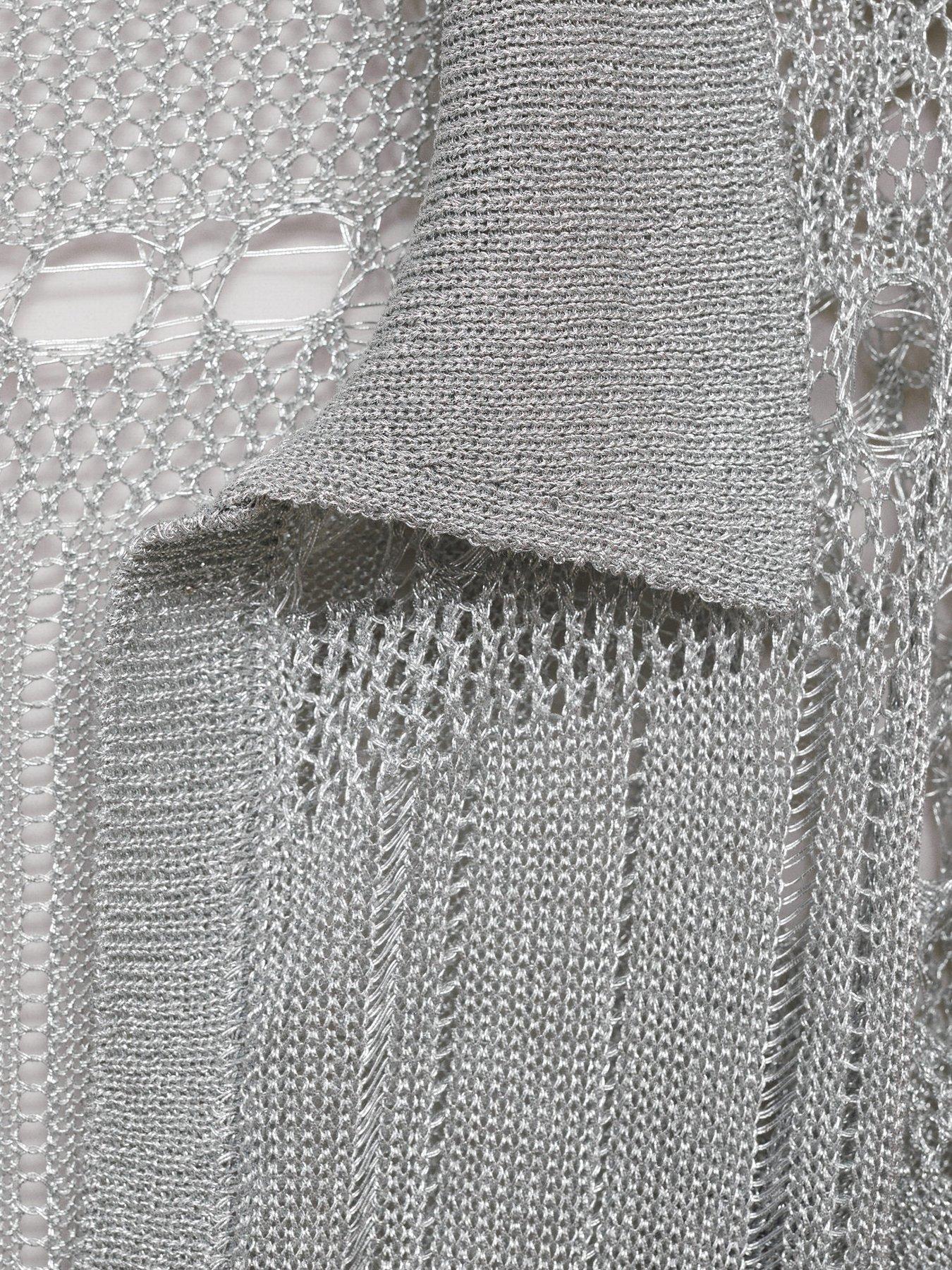Image 4 of 6 of Mango Supriya Lele X Mango Crochet Dress - Silver