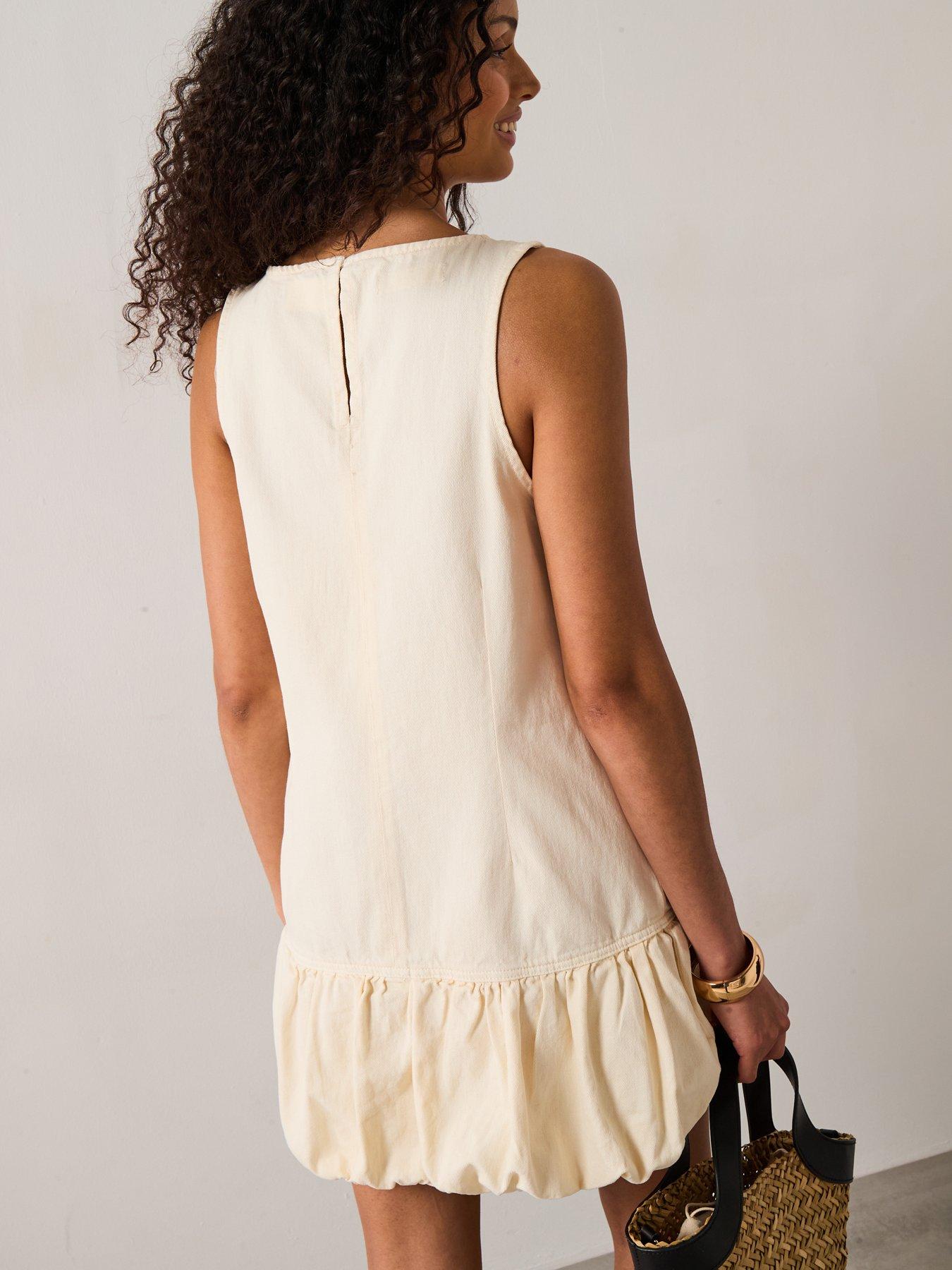 Image 6 of 6 of Mango Denim Dress With Puffed Hem