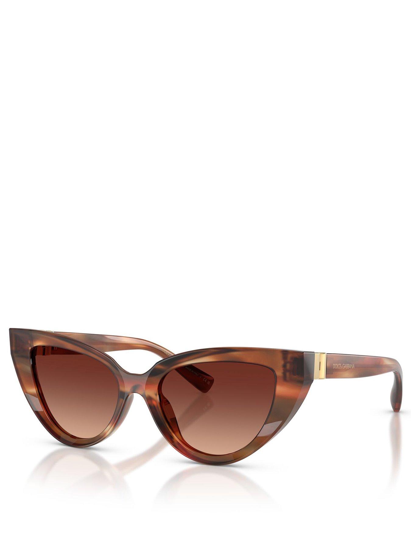 Image 1 of 4 of Dolce & Gabbana 0Dg4497 Cat Eye Sunglasses - Brown