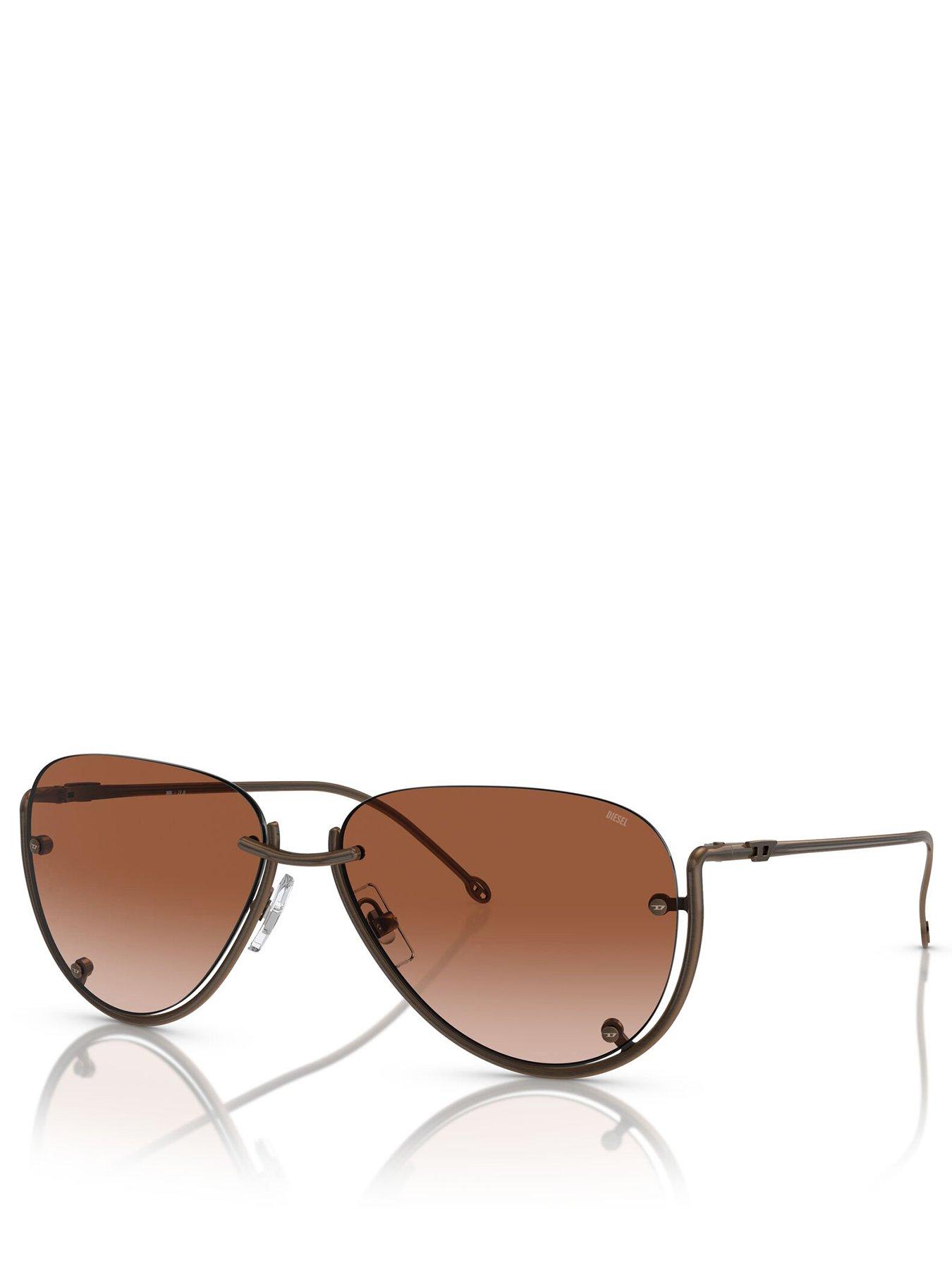diesel-0dl1003-pilot-sunglasses-brownfront
