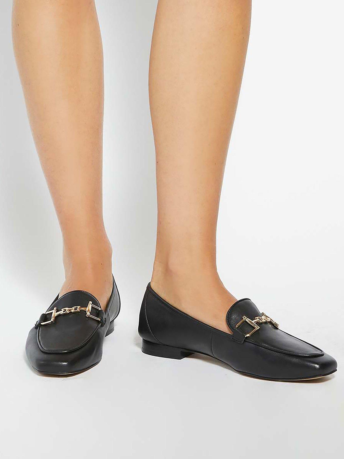 Dune London Grained Snaffle Leather Loafer - Black