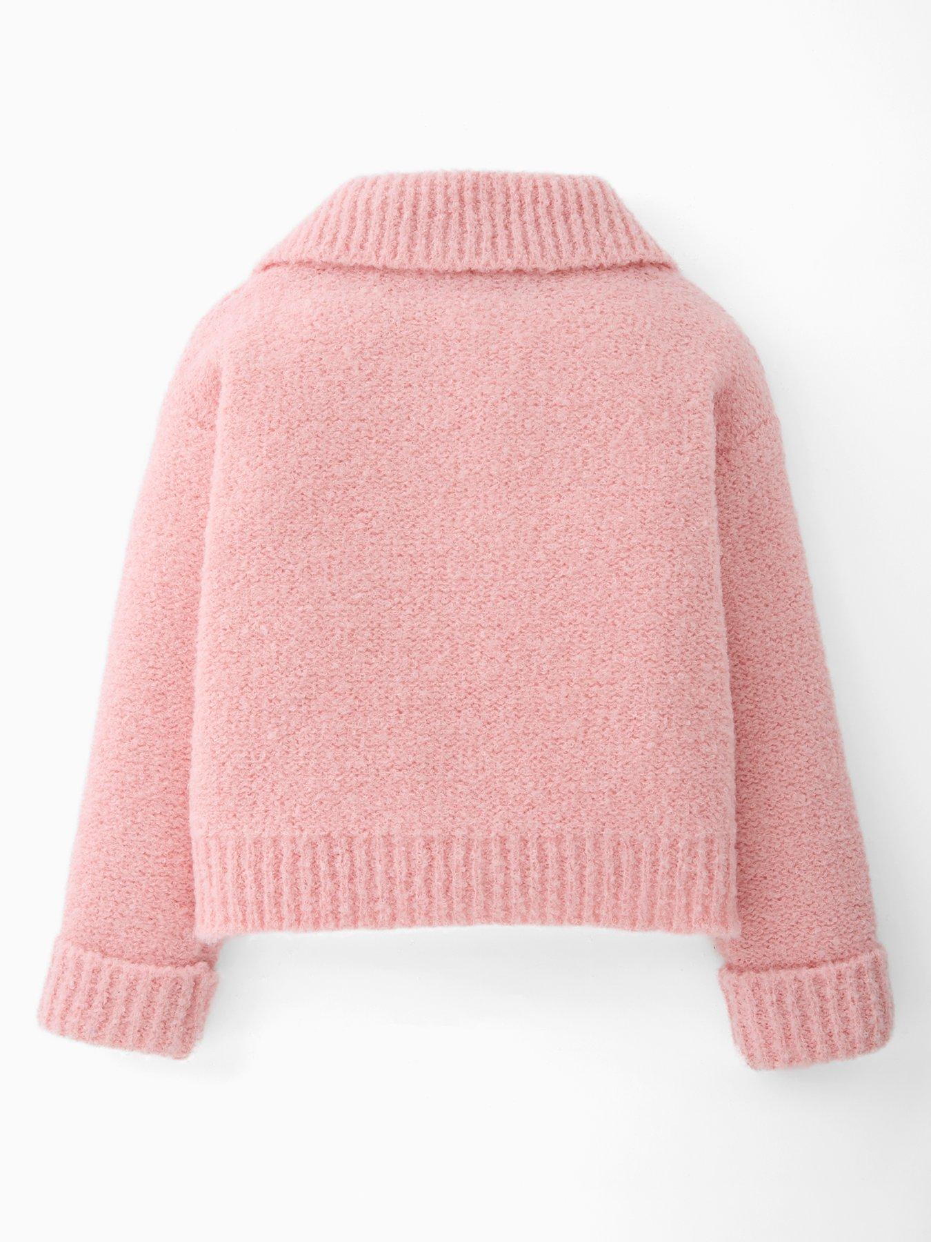 the-very-collection-girls-oversized-knitted-jumper-with-collar-pinkback