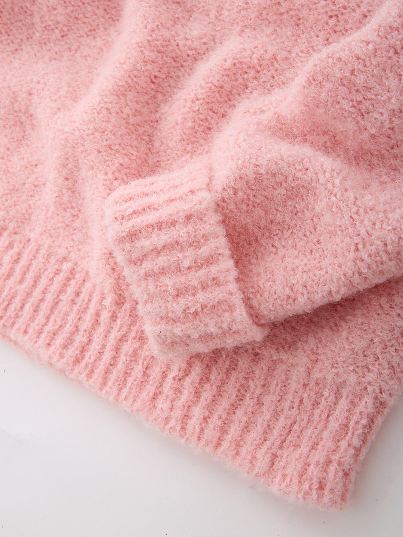 the-very-collection-girls-oversized-knitted-jumper-with-collar-pinkoutfit