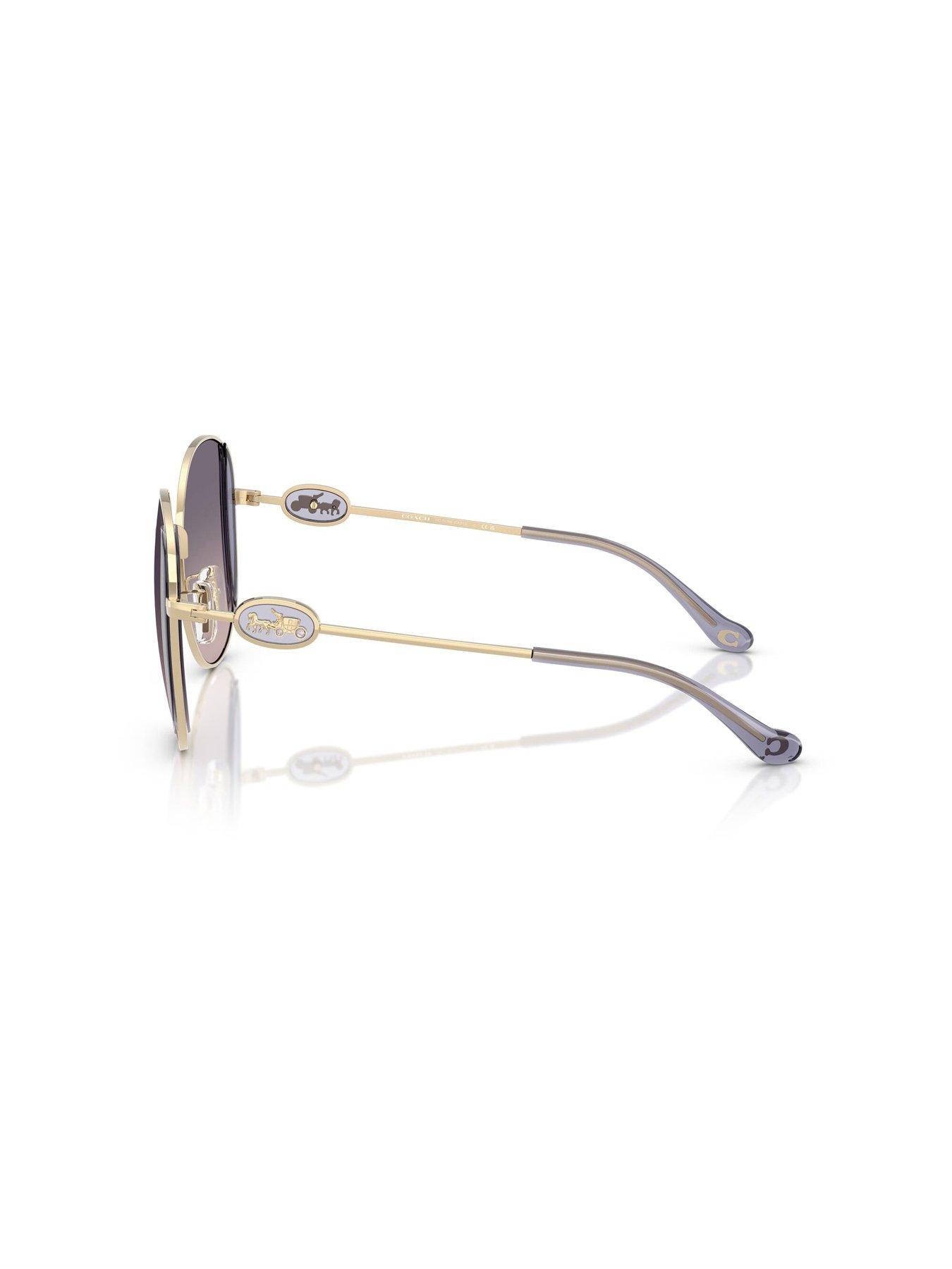 Image 2 of 4 of COACH 0Hc7176B Round Sunglasses - Gold
