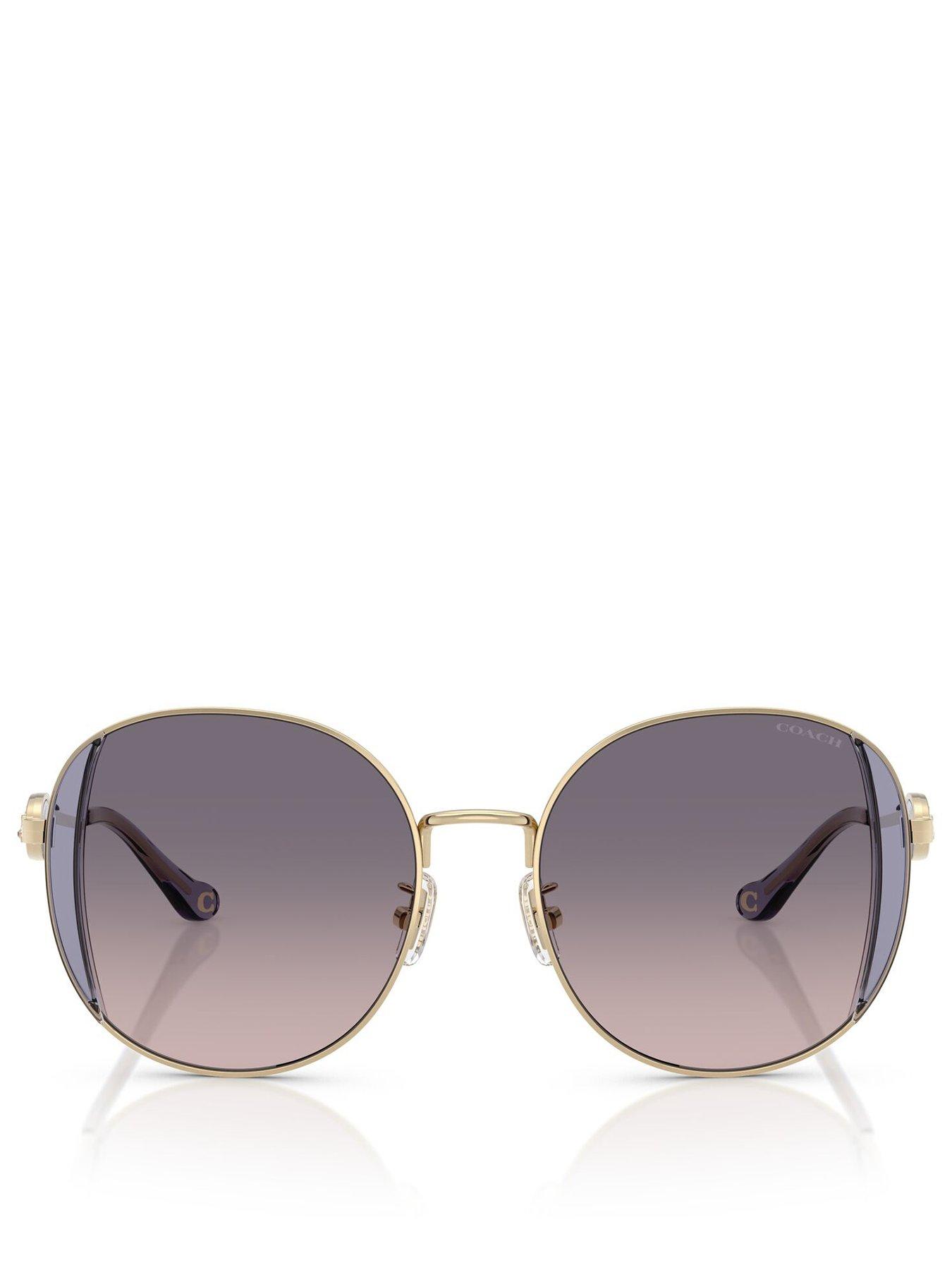 Image 3 of 4 of COACH 0Hc7176B Round Sunglasses - Gold