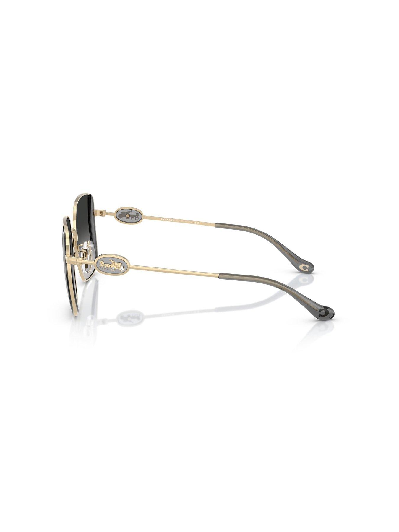 Image 2 of 4 of COACH Square Sunglasses- Gold Metal Frame