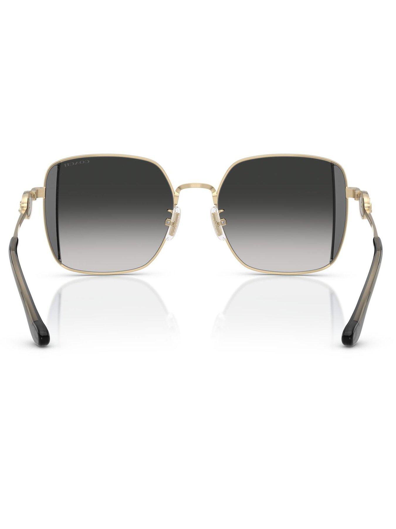 Image 4 of 4 of COACH Square Sunglasses- Gold Metal Frame