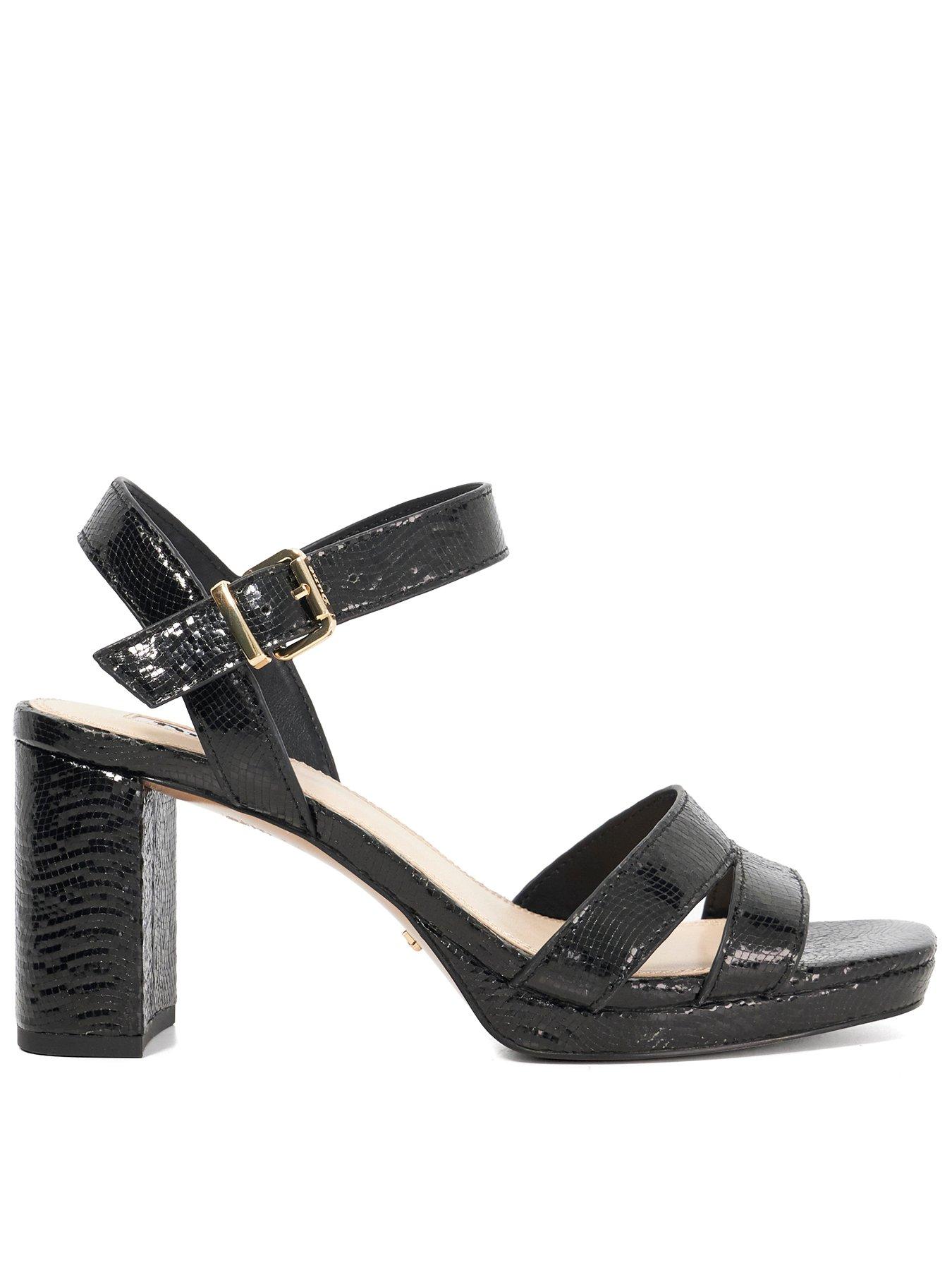 Dune London Manifesting Block Heel Sandals - Black