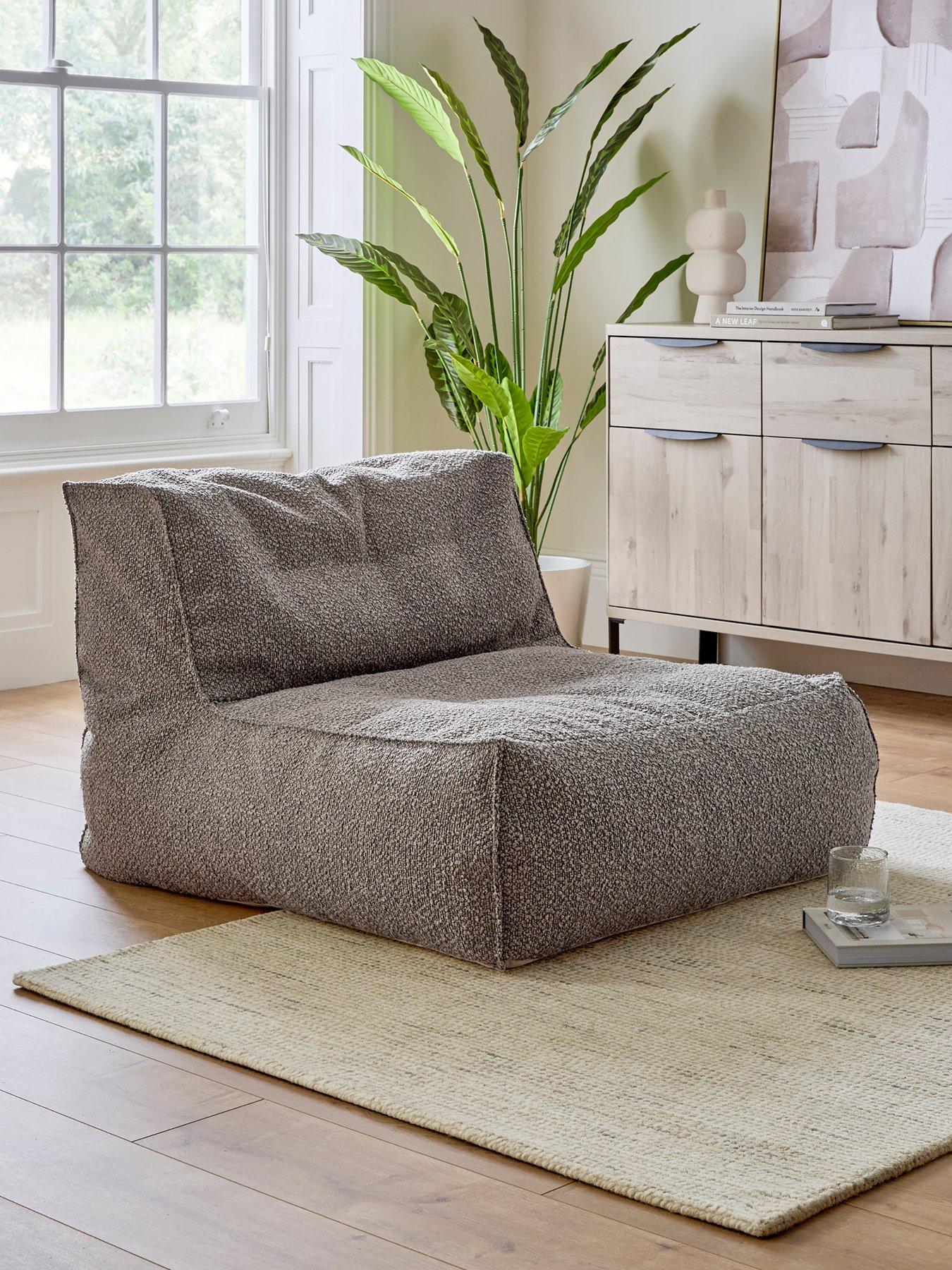 undefined Boucle Lounger Chair- Grey