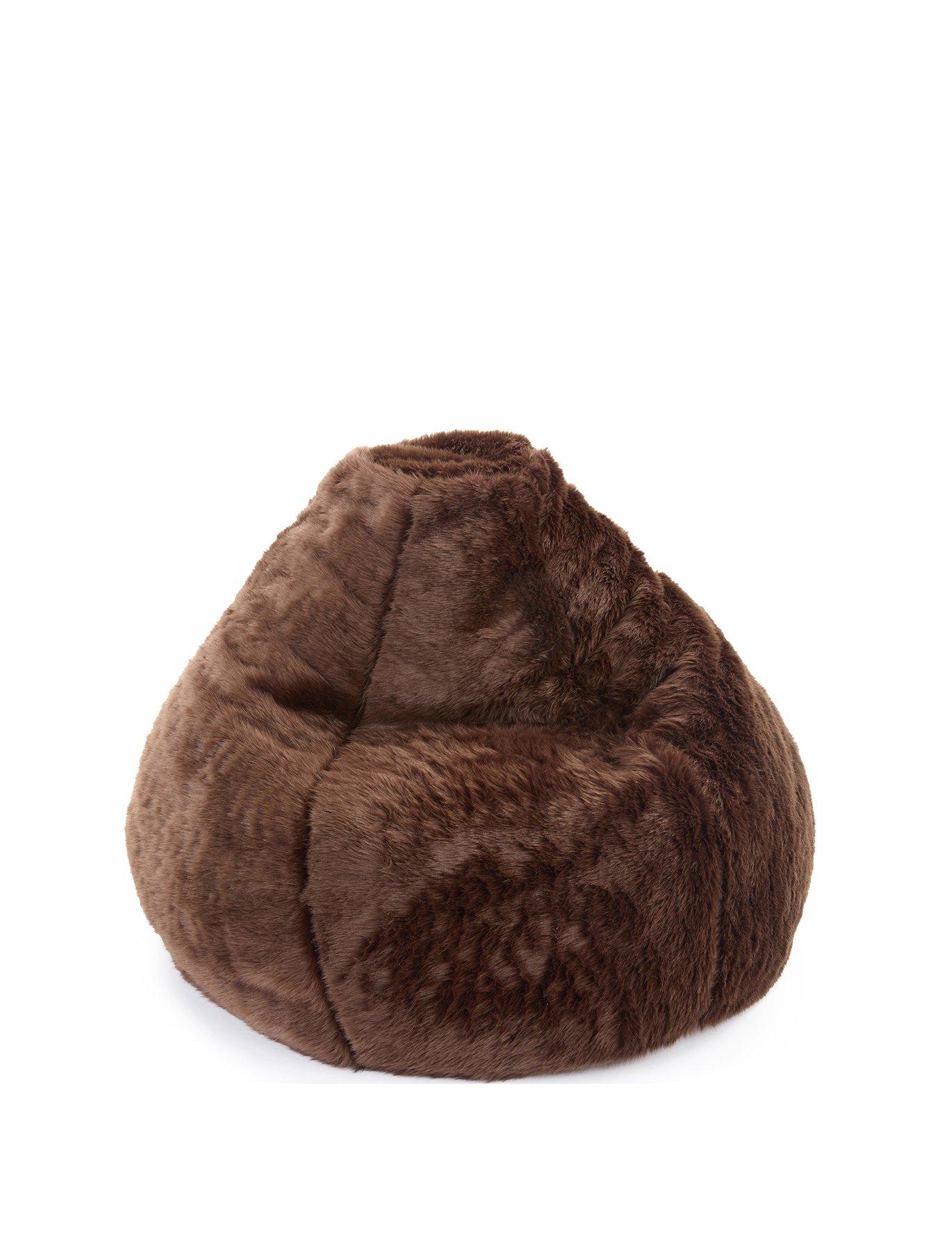 Image 2 of 6 of KAIKOO Kaikoo Xl Fur Areya Drum Beanbag- Chocolate