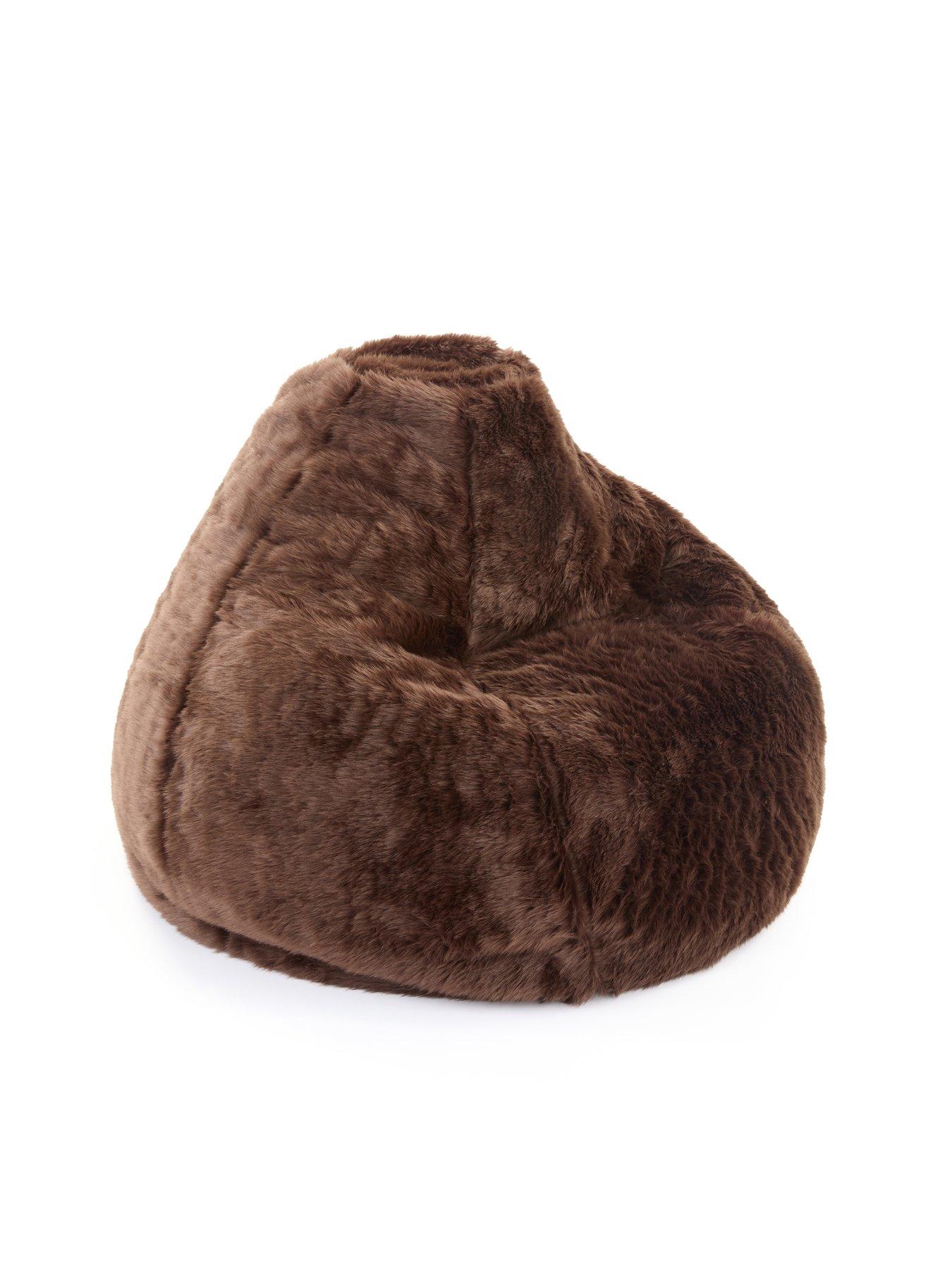 Image 3 of 6 of KAIKOO Kaikoo Xl Fur Areya Drum Beanbag- Chocolate