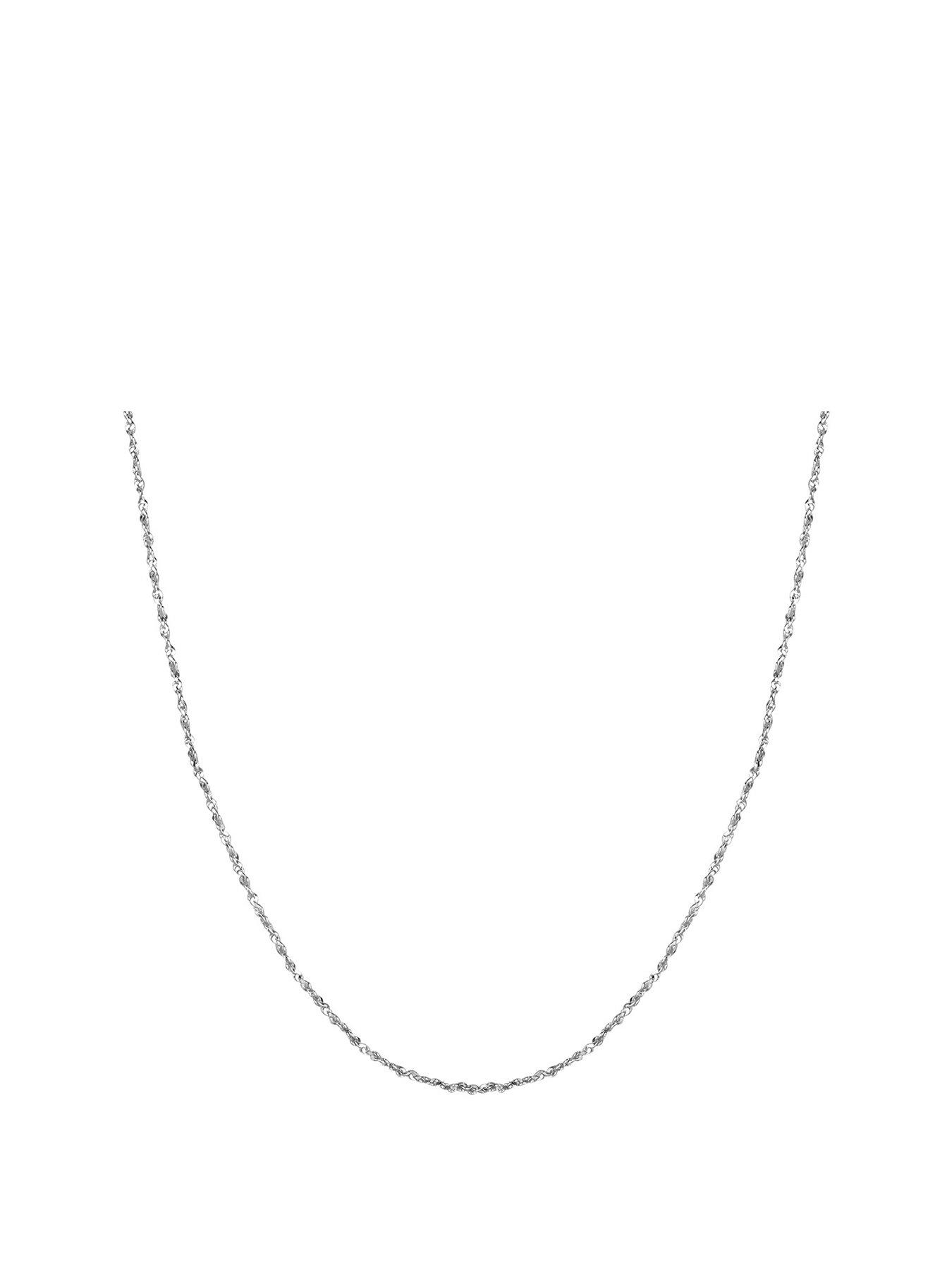Image of The Love Collection Sterling Silver Twisted Serpentine Necklace Chain