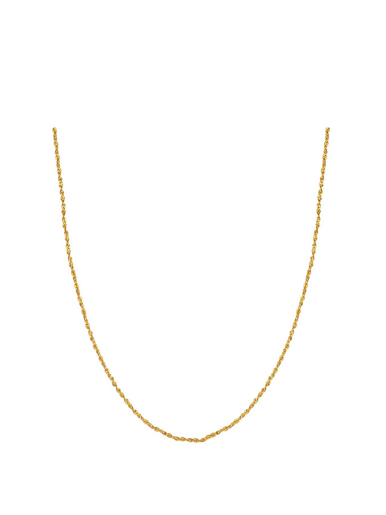 The Love Collection Gold Plated Sterling Silver Twisted Serpentine Necklace Chain