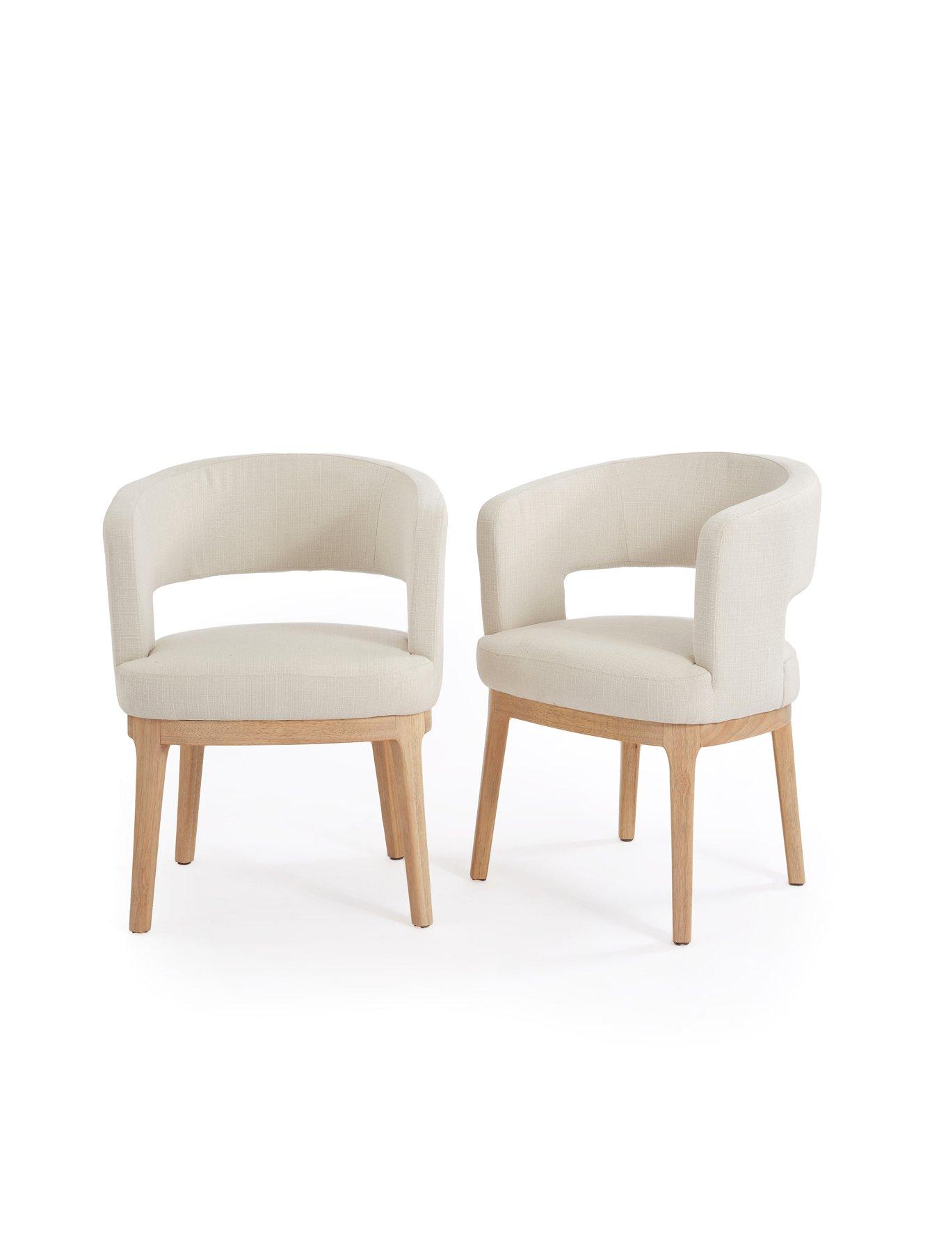 Image 3 of 7 of Michelle Keegan Home Lindley Pair Of Dining Chairs&nbsp;- Natural/Oak -&nbsp;FSC&reg; Certified