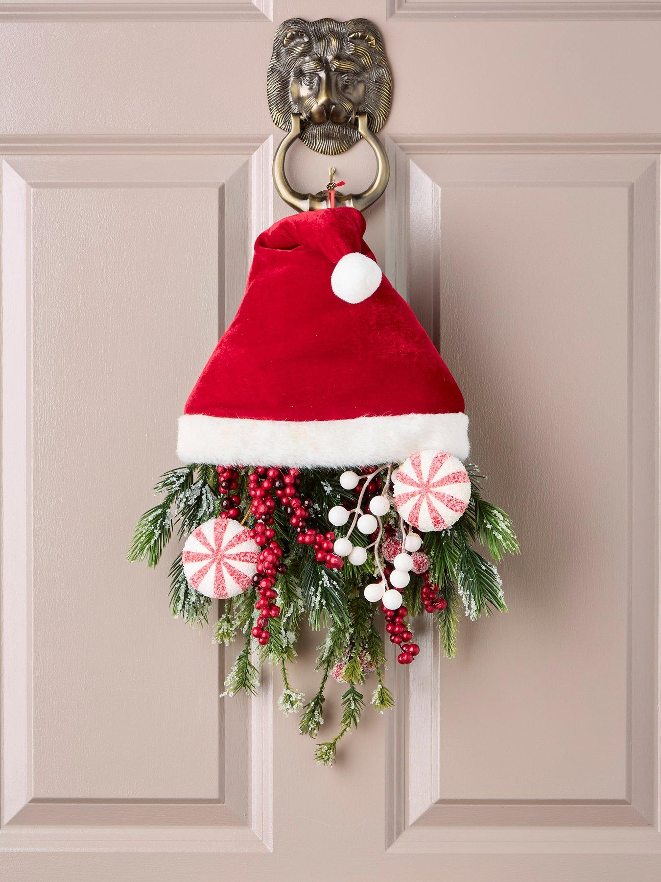 very-home-santa-hat-christmasnbspwreath-60-cm