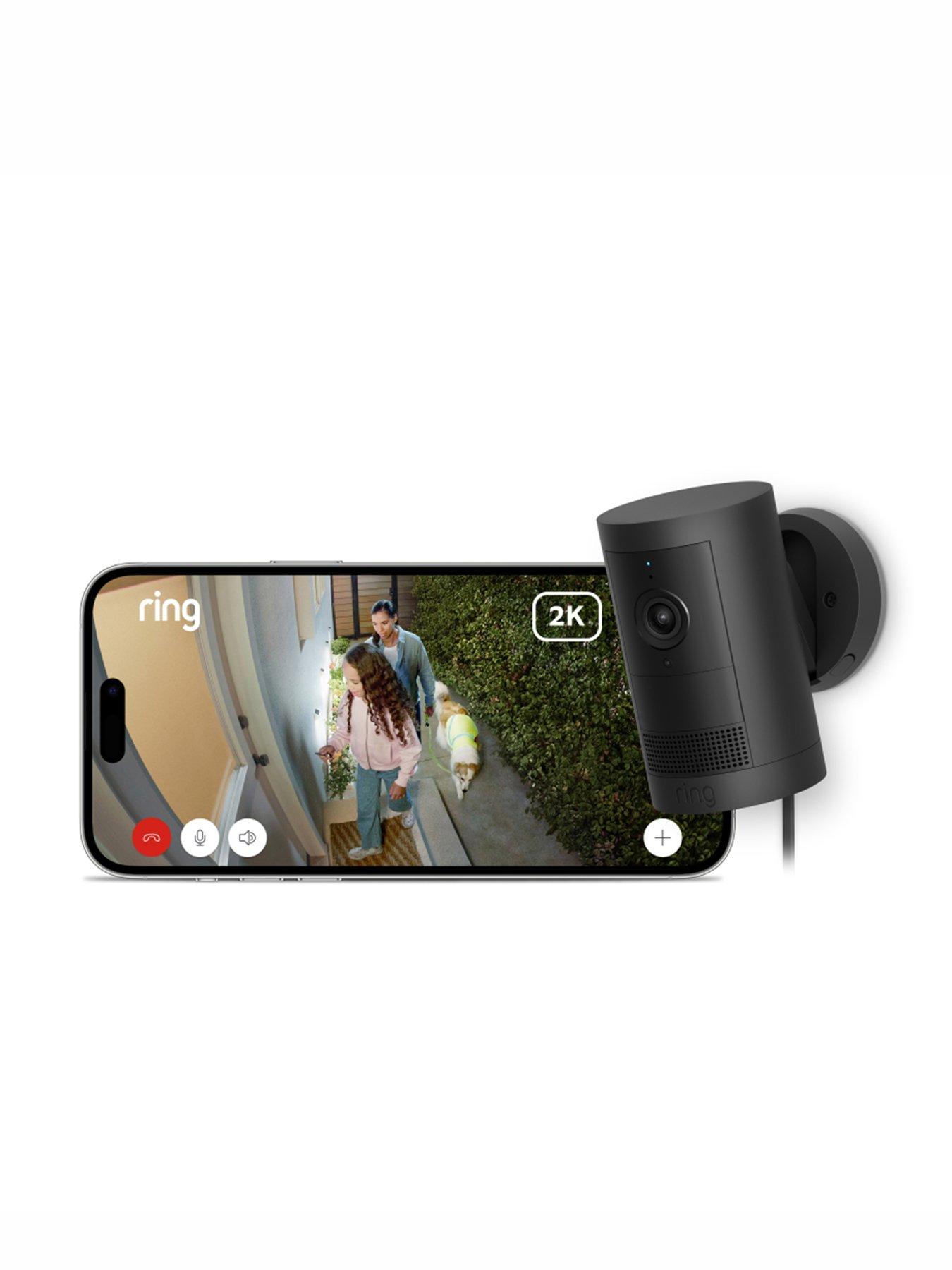 Image 2 of 7 of RING Ring Outdoor Camera Plus Plug-in with 2k Video Smart Camera - Black