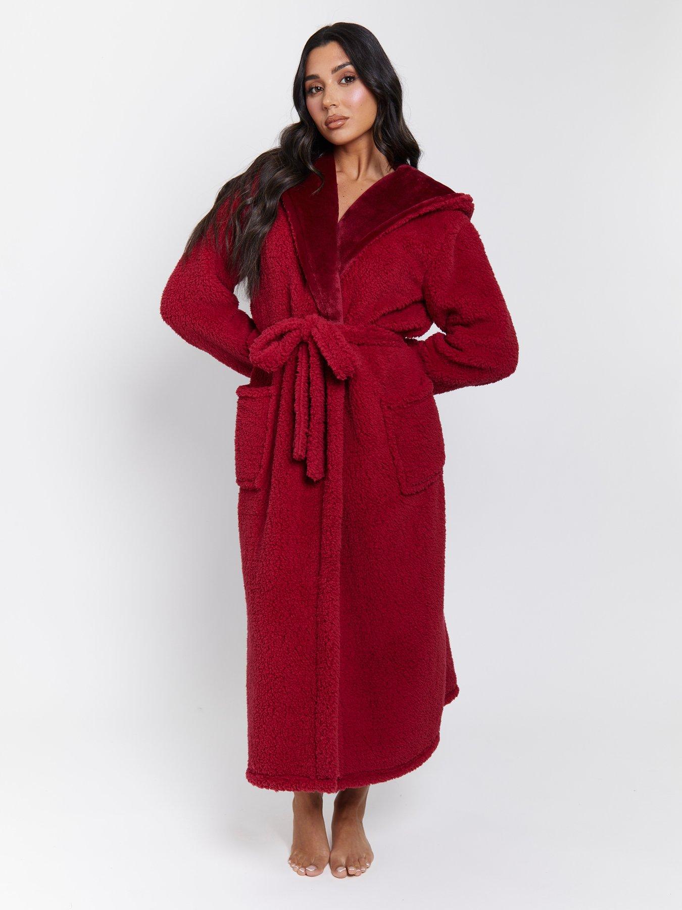 loungeable-sherpa-maxi-dressing-gown-with-luxury-fleece-lined-hood-red
