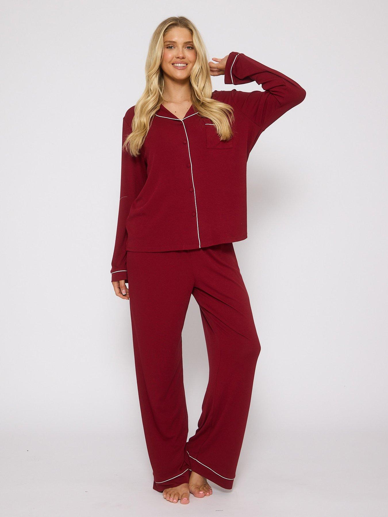 loungeable-long-sleeve-pyjama-set-red