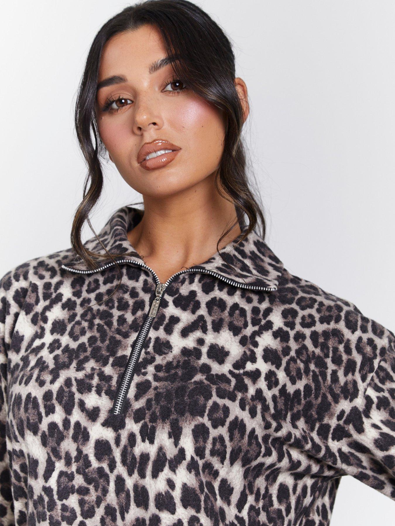 loungeable-leopard-soft-knit-long-sleeved-14-zip-top-multiback