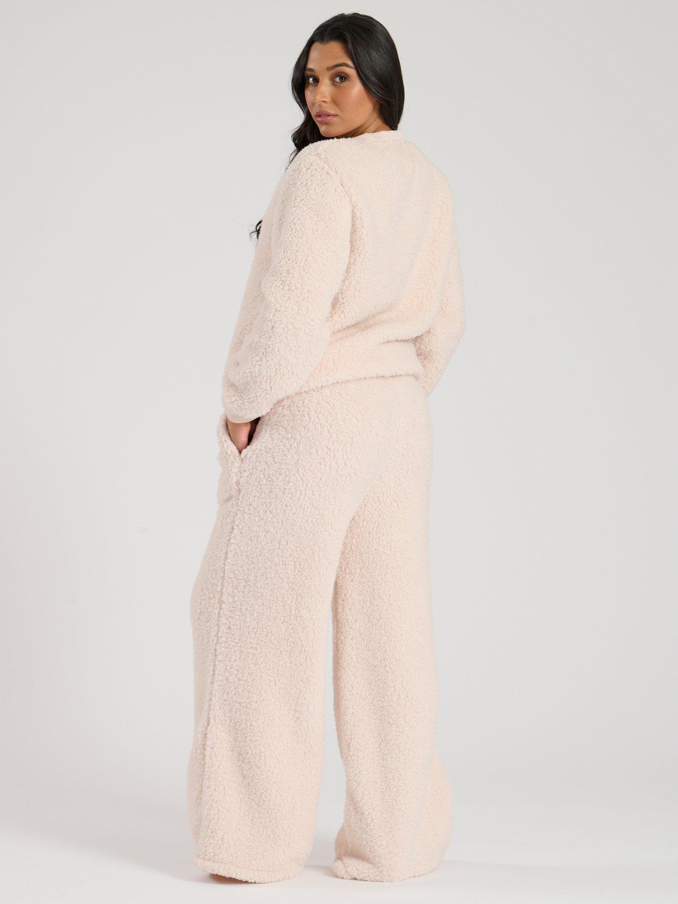 loungeable-borg-jumper-amp-wide-leg-lounge-set-creamstillFront