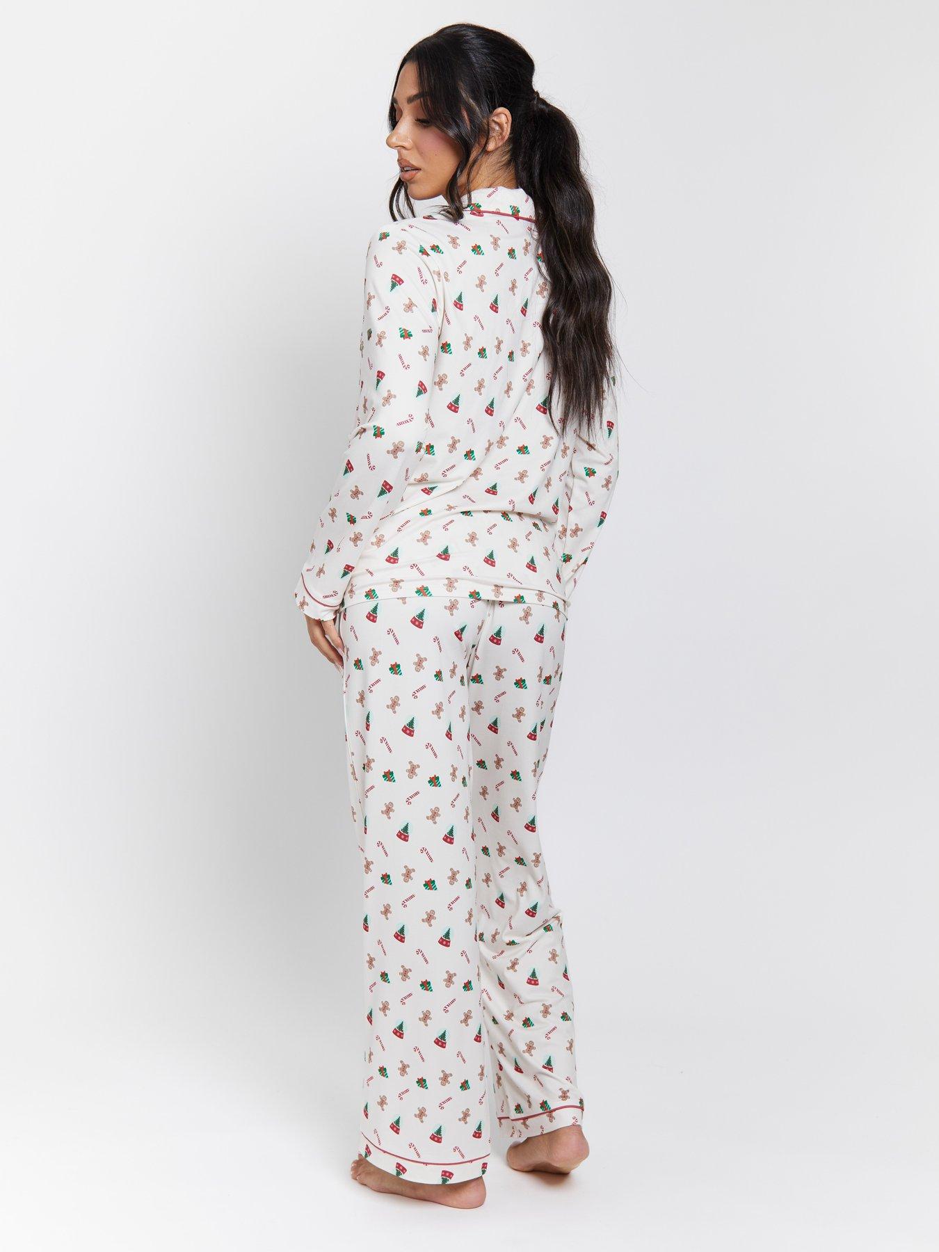loungeable-ginger-bread-button-shirt-and-long-pant-christmas-pyjamas-set-creamstillFront